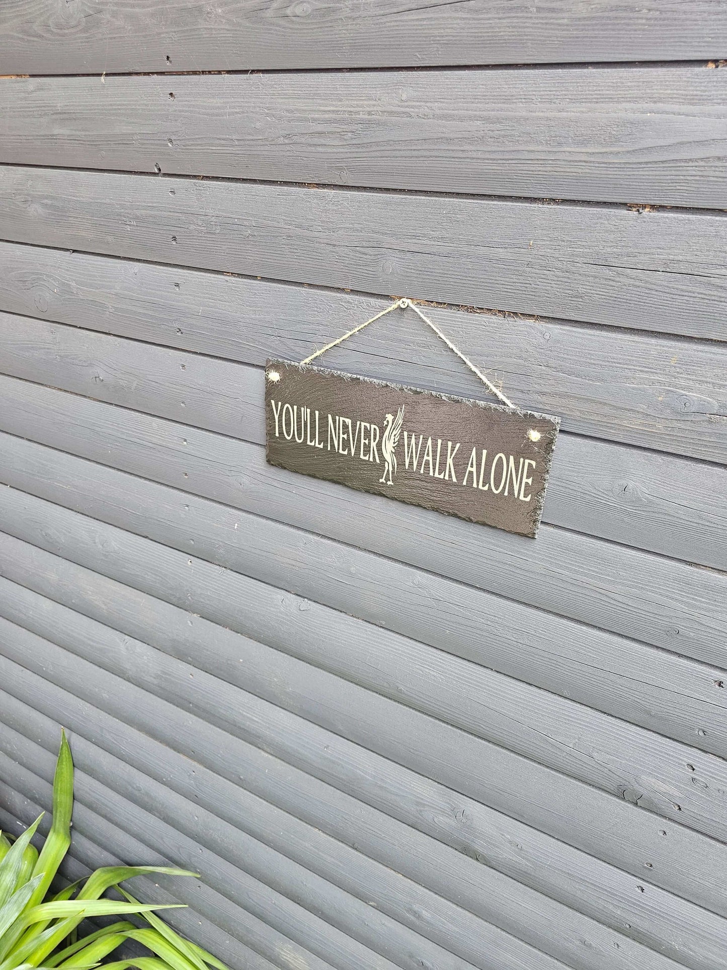 slate You’ll Never Walk Alone” Engraved Slate Sign – 30cm x 12cm,