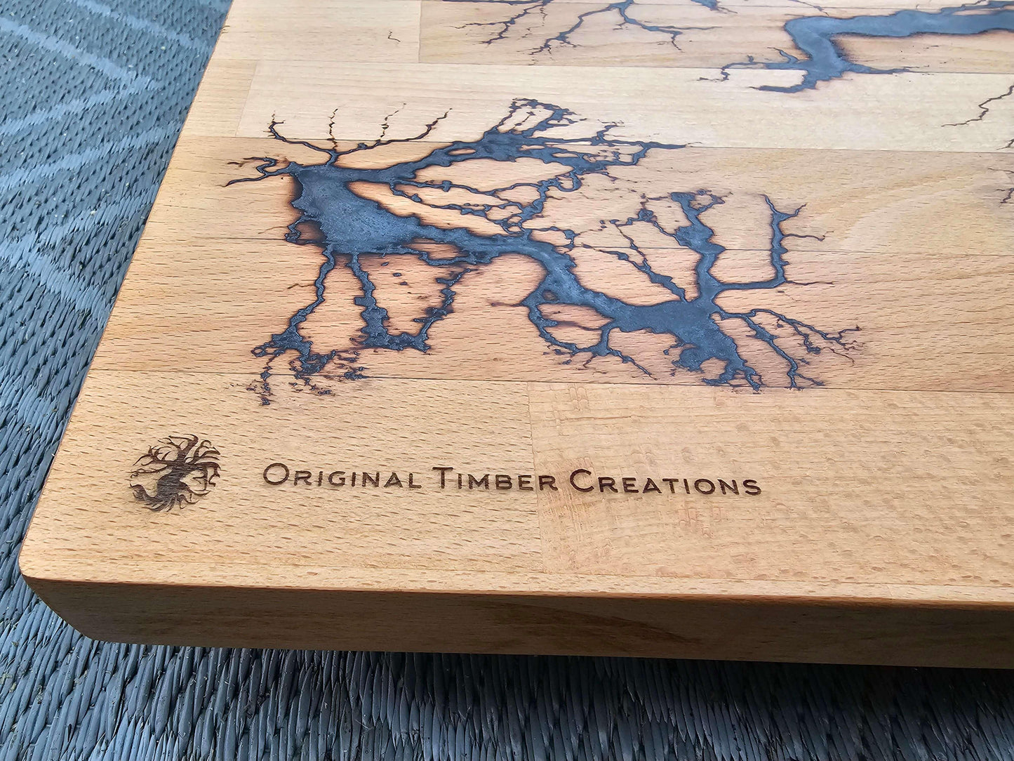 chopping board Fractal Burned Wood Board | Handmade Lichtenberg Art