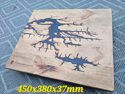 Fractal Burn Chopping Board – Handmade Lichtenberg Art Board