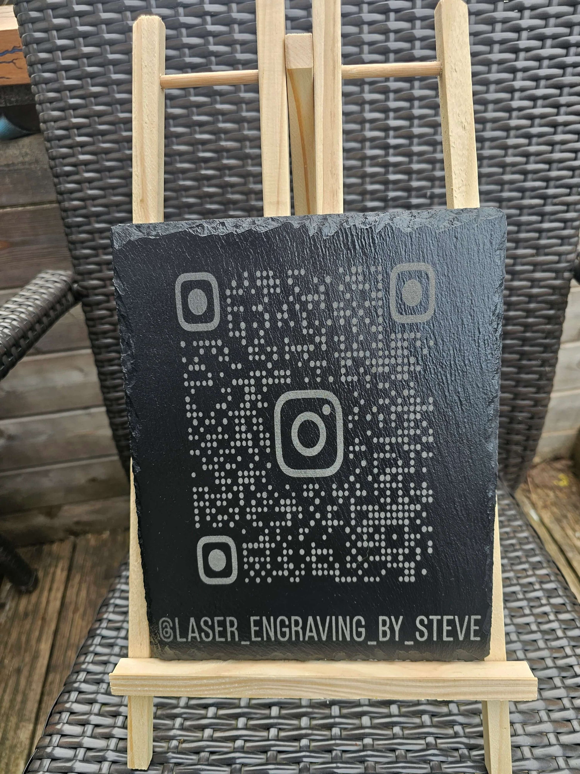Slate Custom Instagram QR Code Sign – Laser Engraved Business