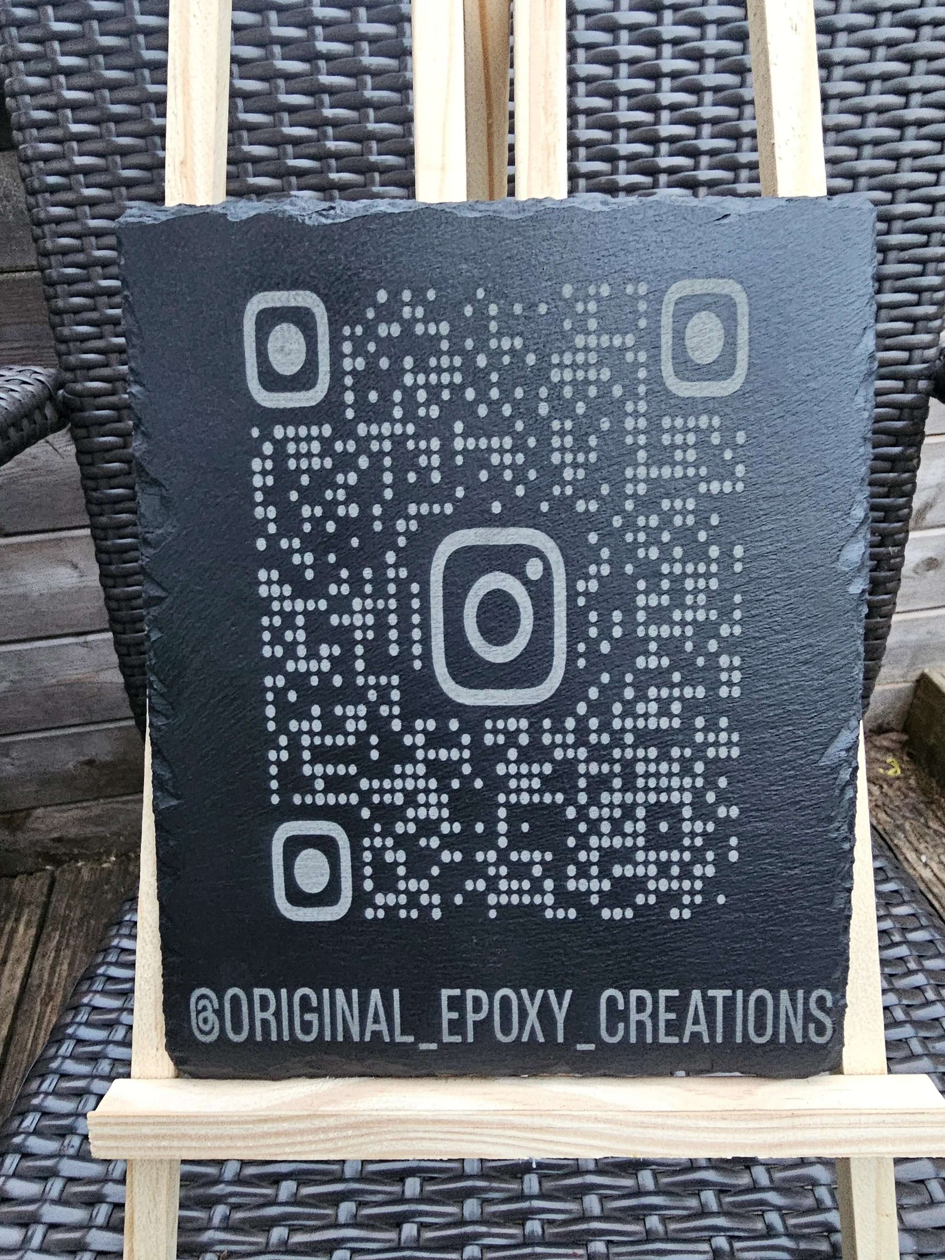 Slate Custom Instagram QR Code Sign – Laser Engraved Business