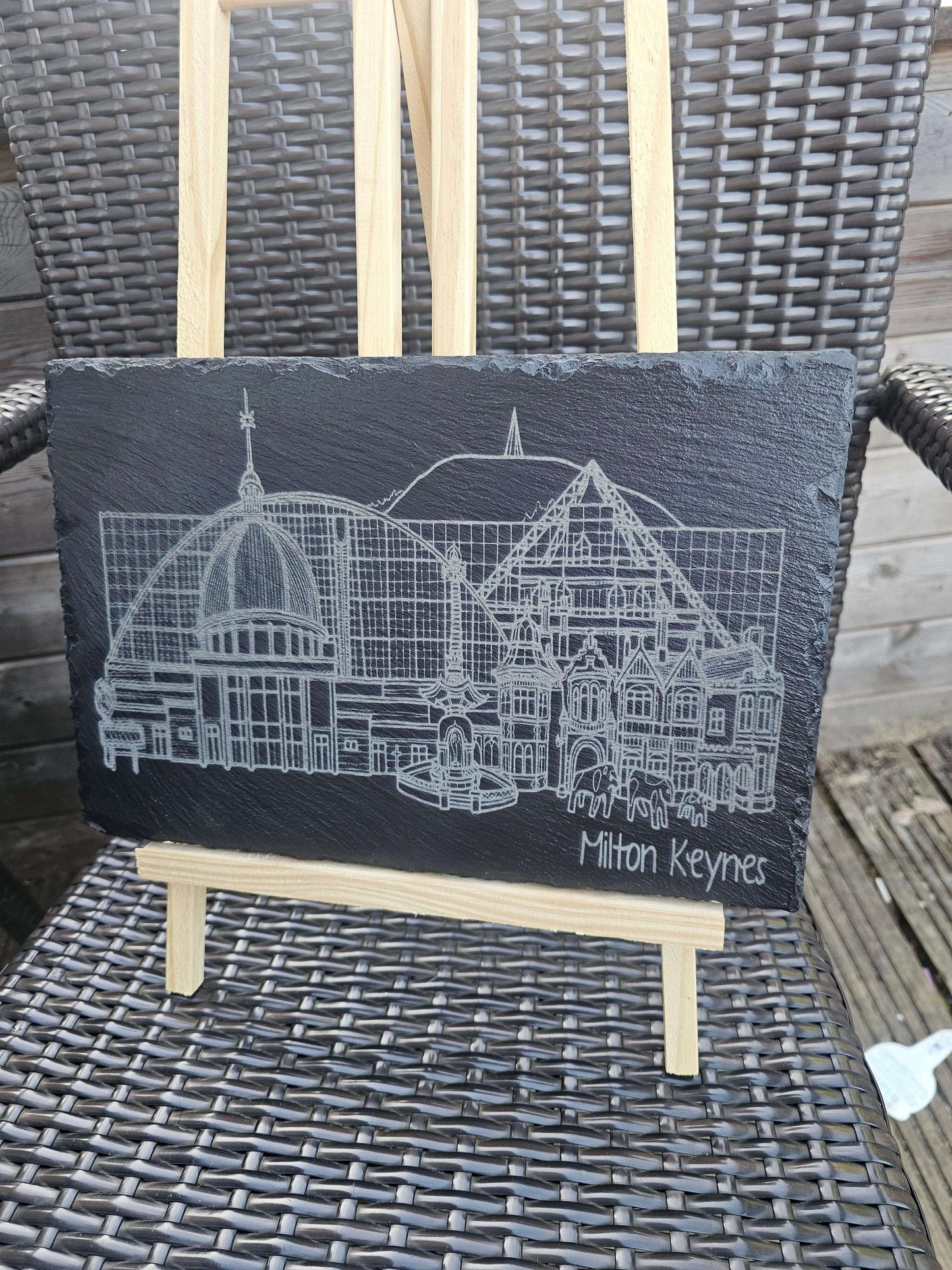 slate Milton Keynes Slate Art – Laser Engraved City Landmark Plaque