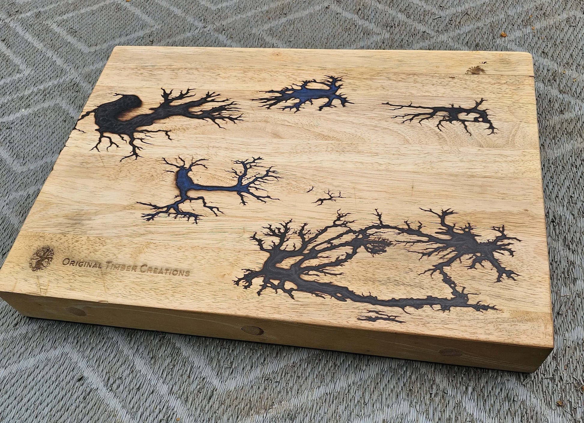 chopping board, Fractal Burned Butchers Block – Handmadd Lichtenberg