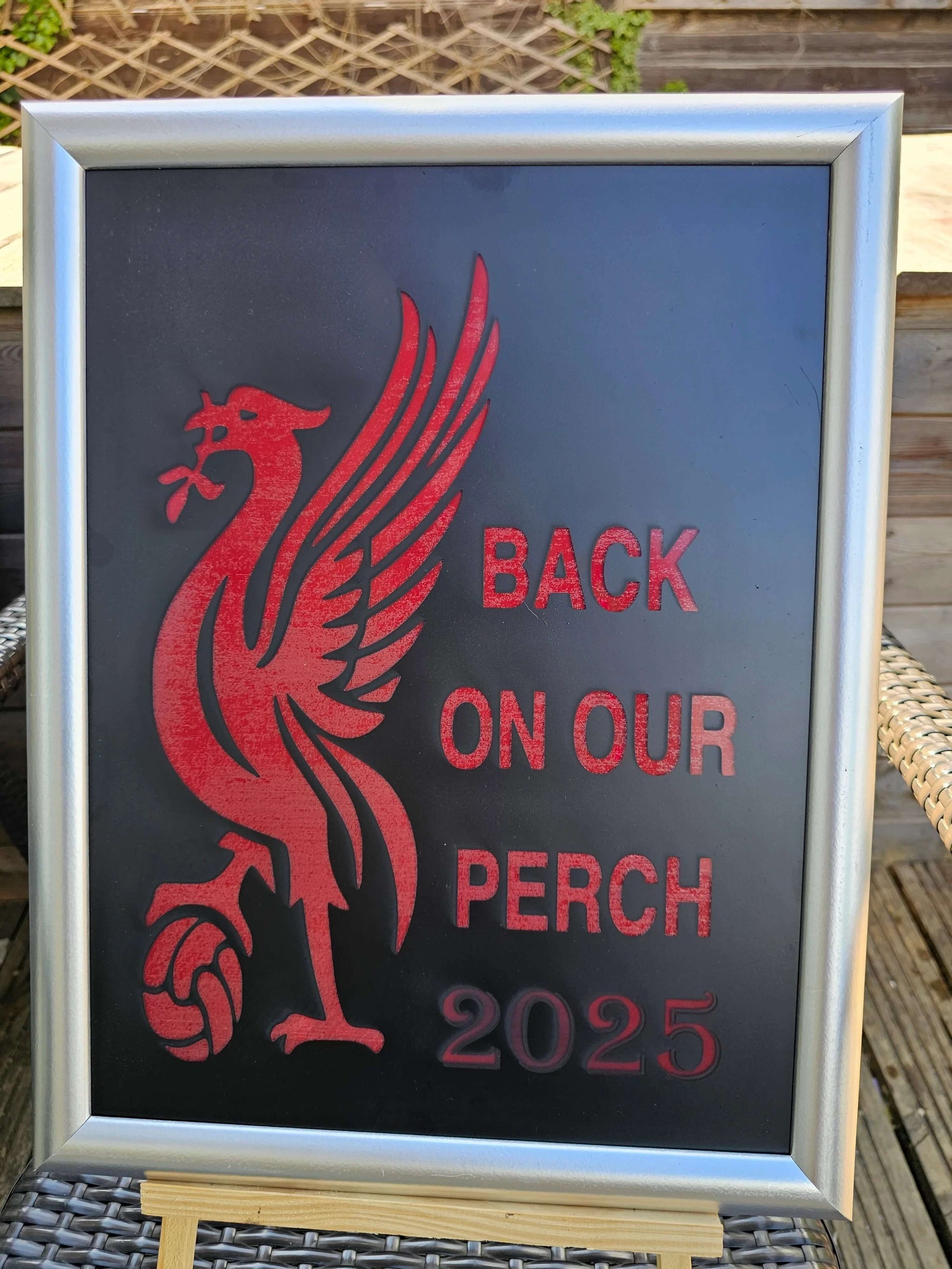 Painted Glass Liverpool FC “Back on Our Perch” 2025 Engraved Sign –