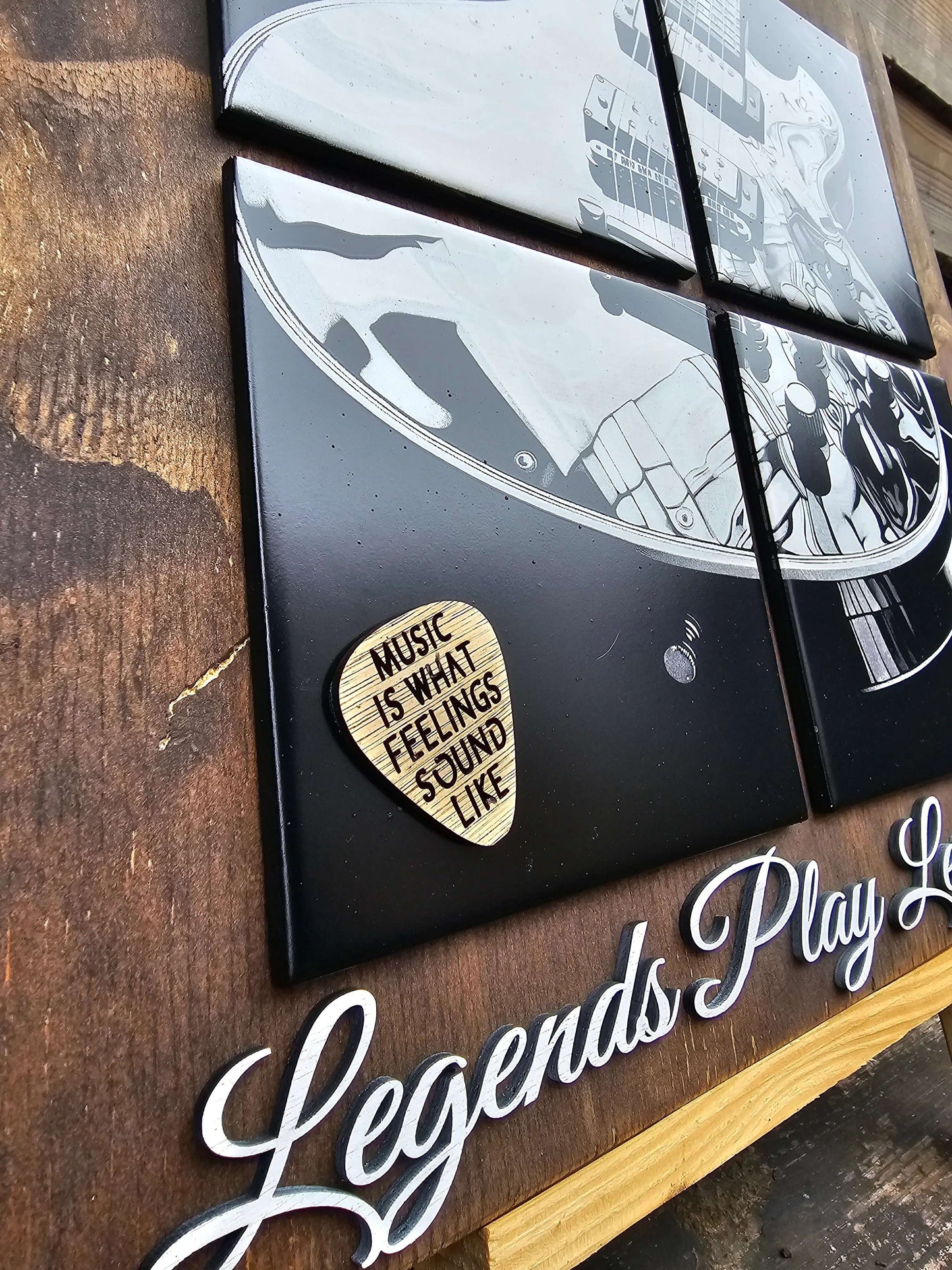 painted tile AMPLIFIED Guitar Wall Art – Les Paul Tribute