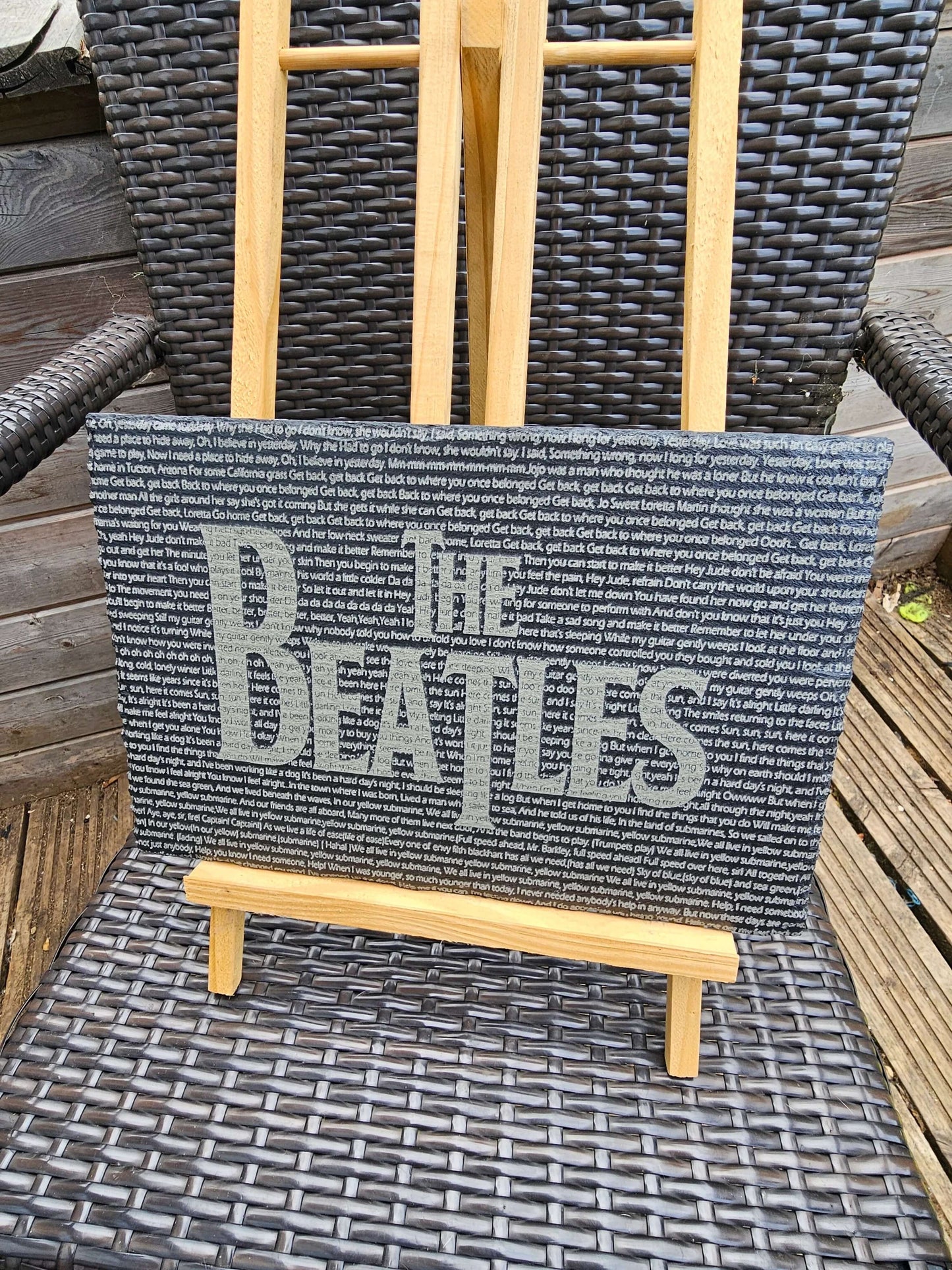 slate The Beatles Song Lyrics Plaque – 30cm x 20cm – Laser Engraved