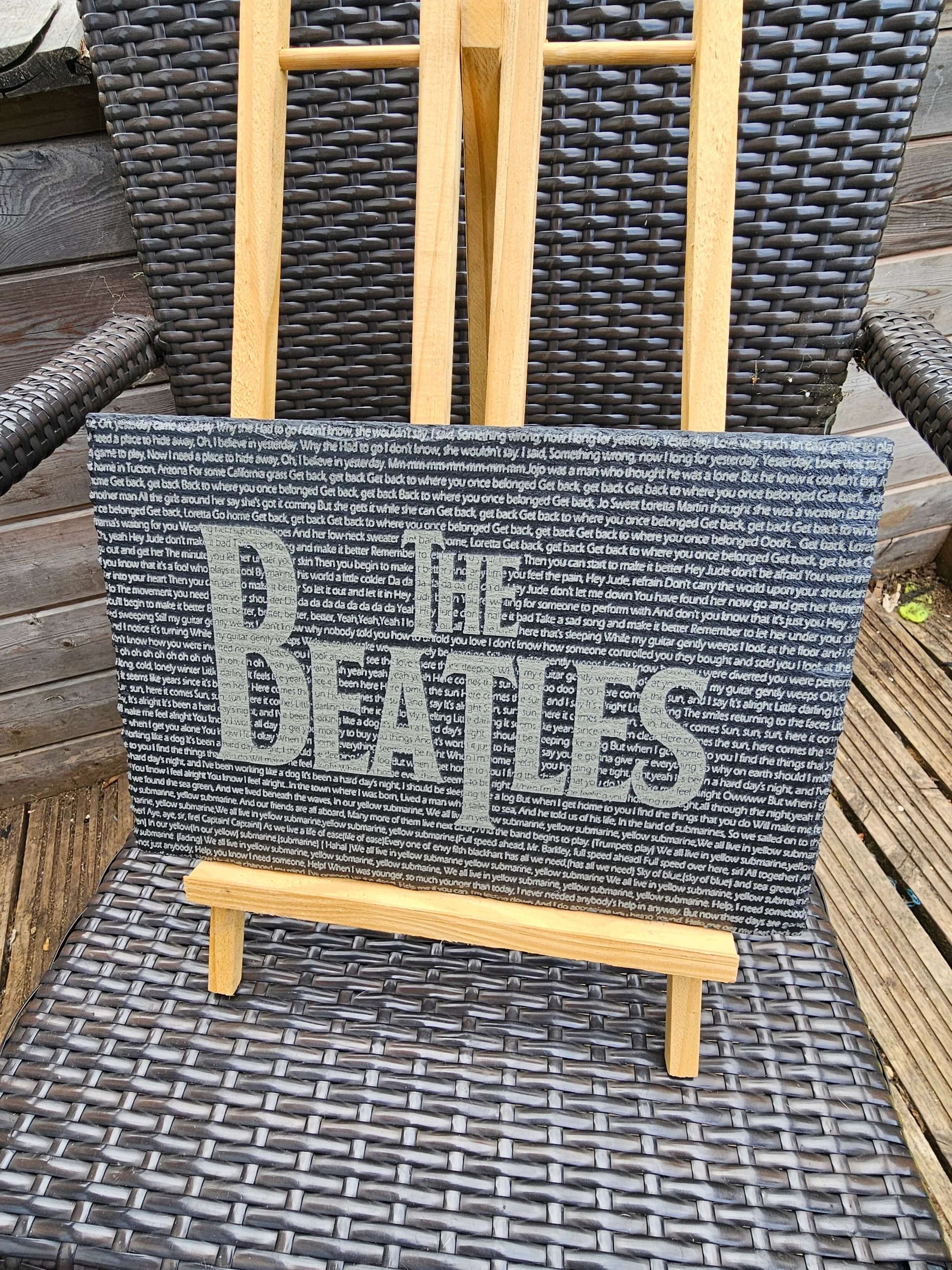 slate The Beatles Song Lyrics Plaque – 30cm x 20cm – Laser Engraved