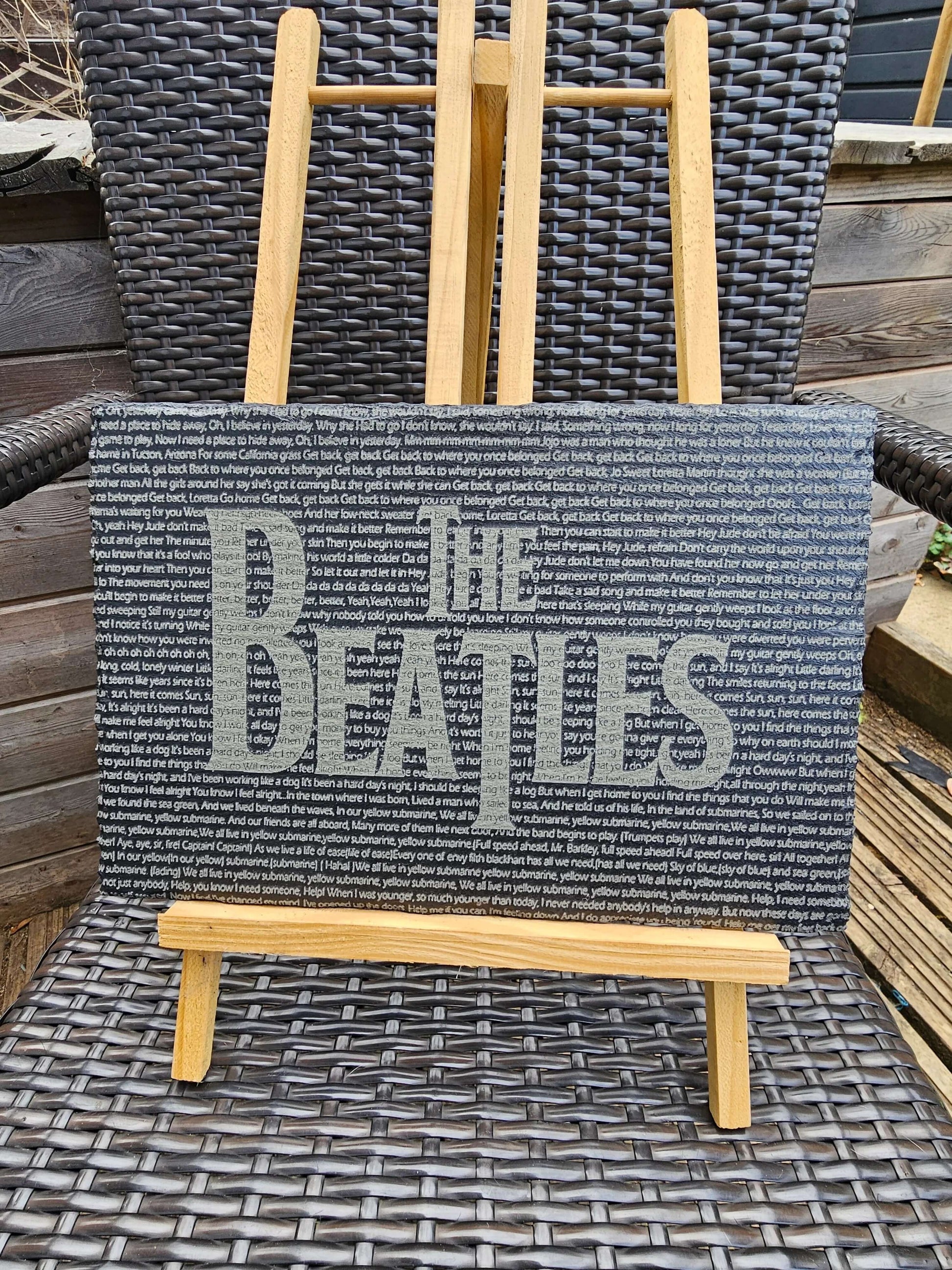 slate The Beatles Song Lyrics Plaque – 30cm x 20cm – Laser Engraved