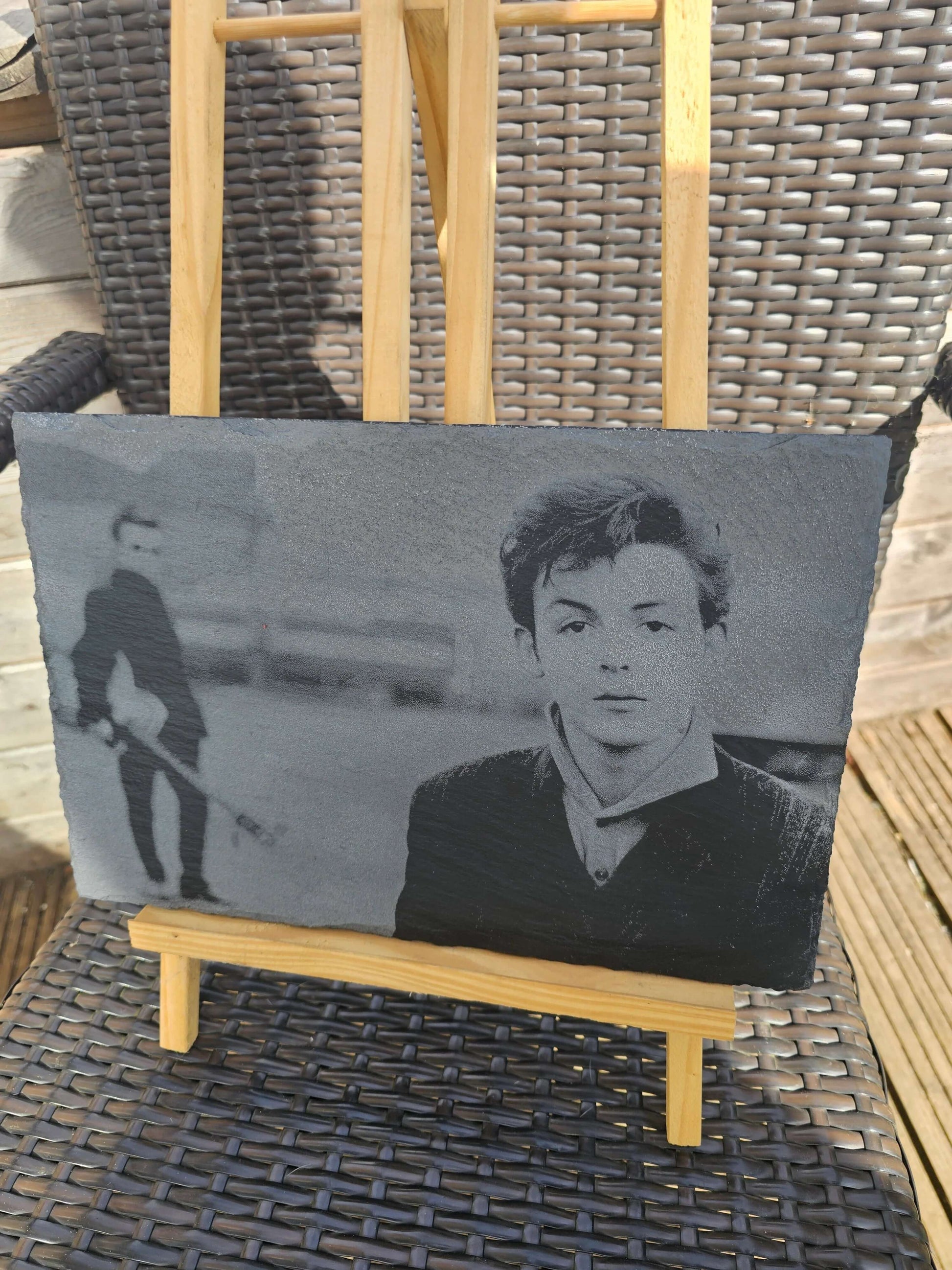 slate Paul McCartney & John Lennon Early Years Laser Engraved Slate