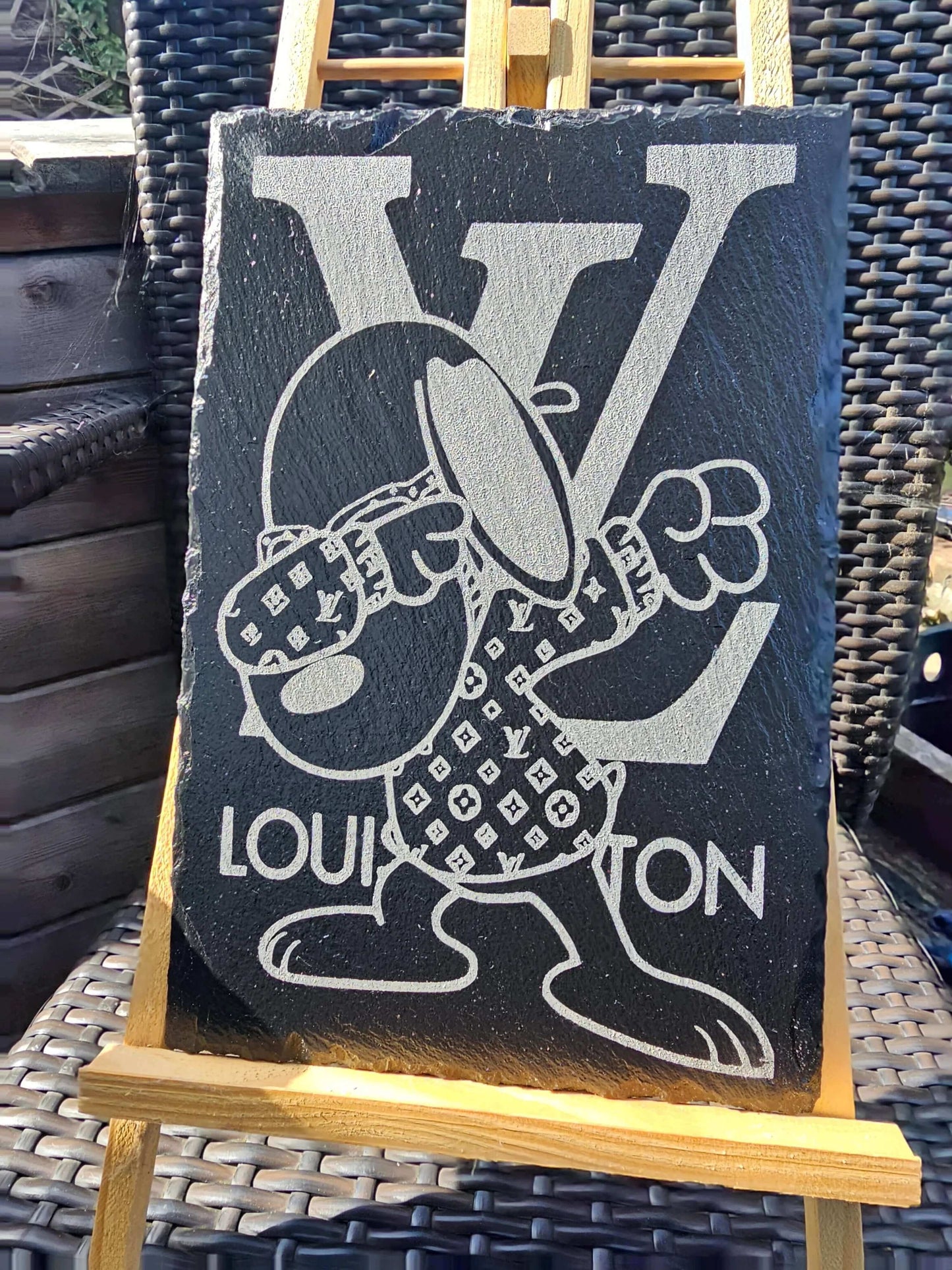 slate Dabbing Snoopy x LV Style Plaque – 30cm x 20cm – Fashion Parody