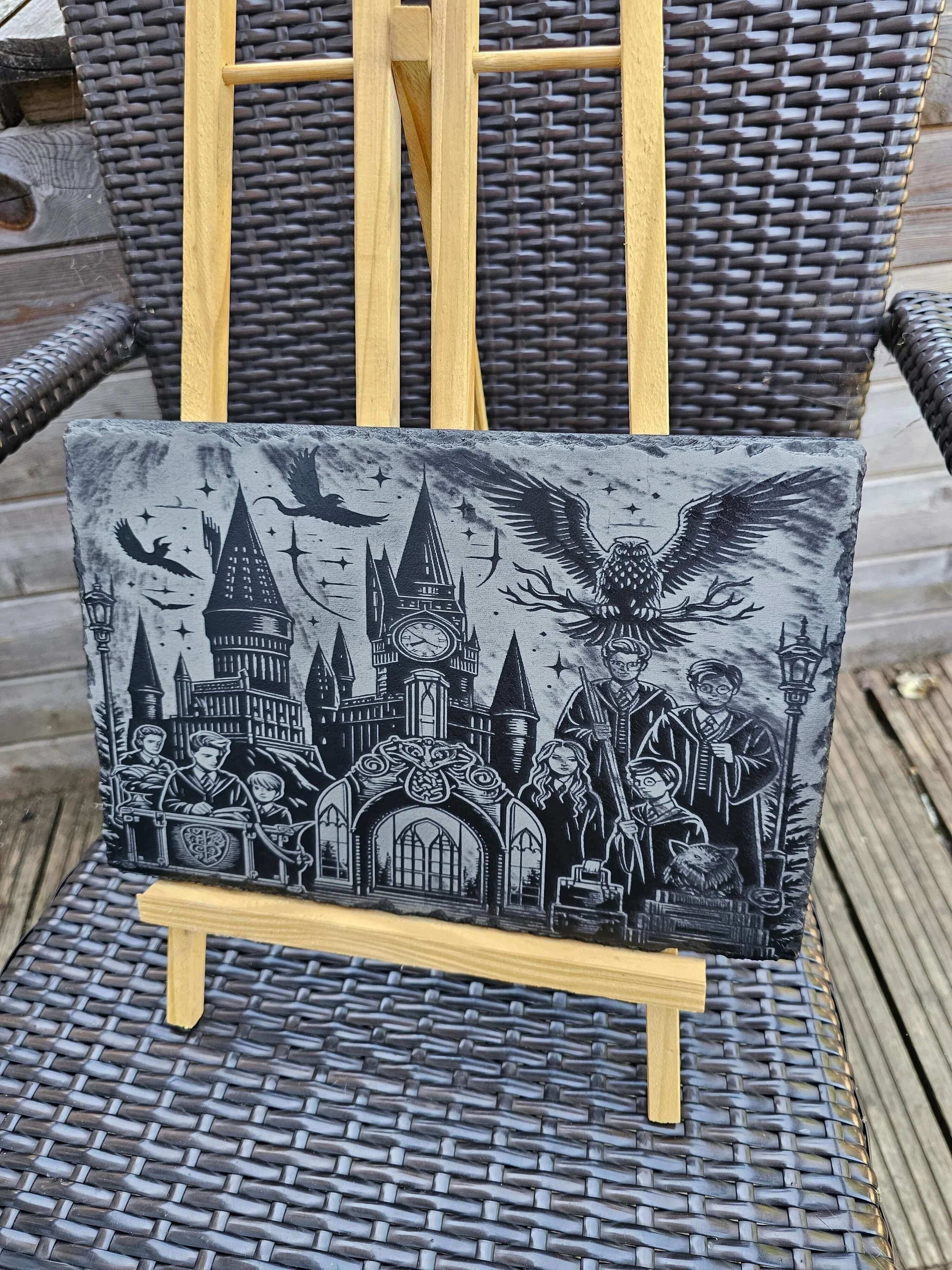 slate Harry Potter Laser Engraved Plaque – 30cm x 20cm – Hogwarts