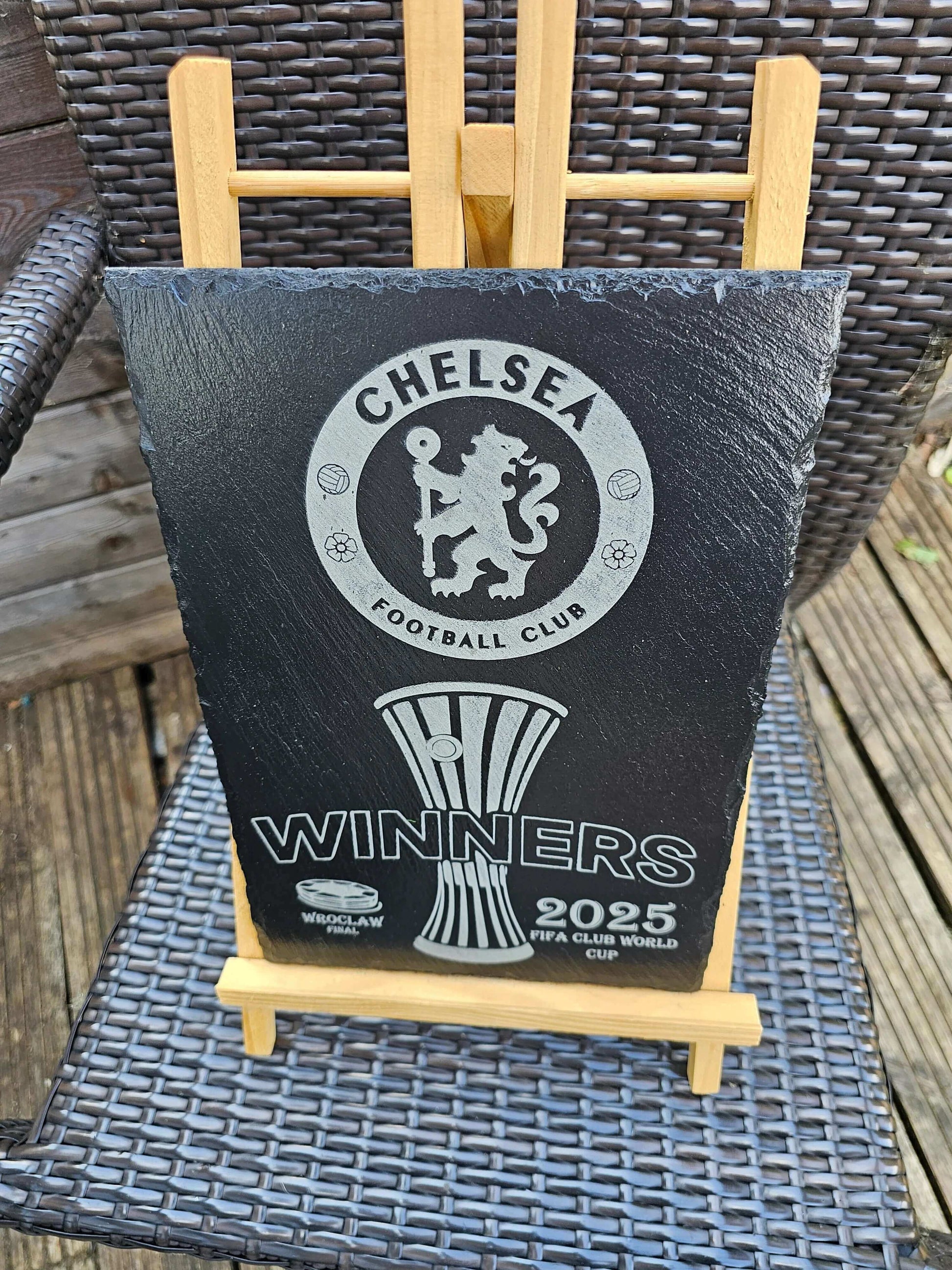 slate Chelsea FC FIFA Club World Cup Winners 2025 – 30x20cm Laser