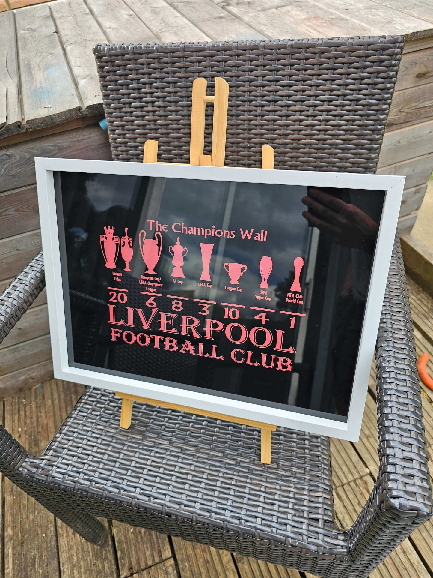 painted glass Liverpool FC Champions Wall Painted Glass picture frame