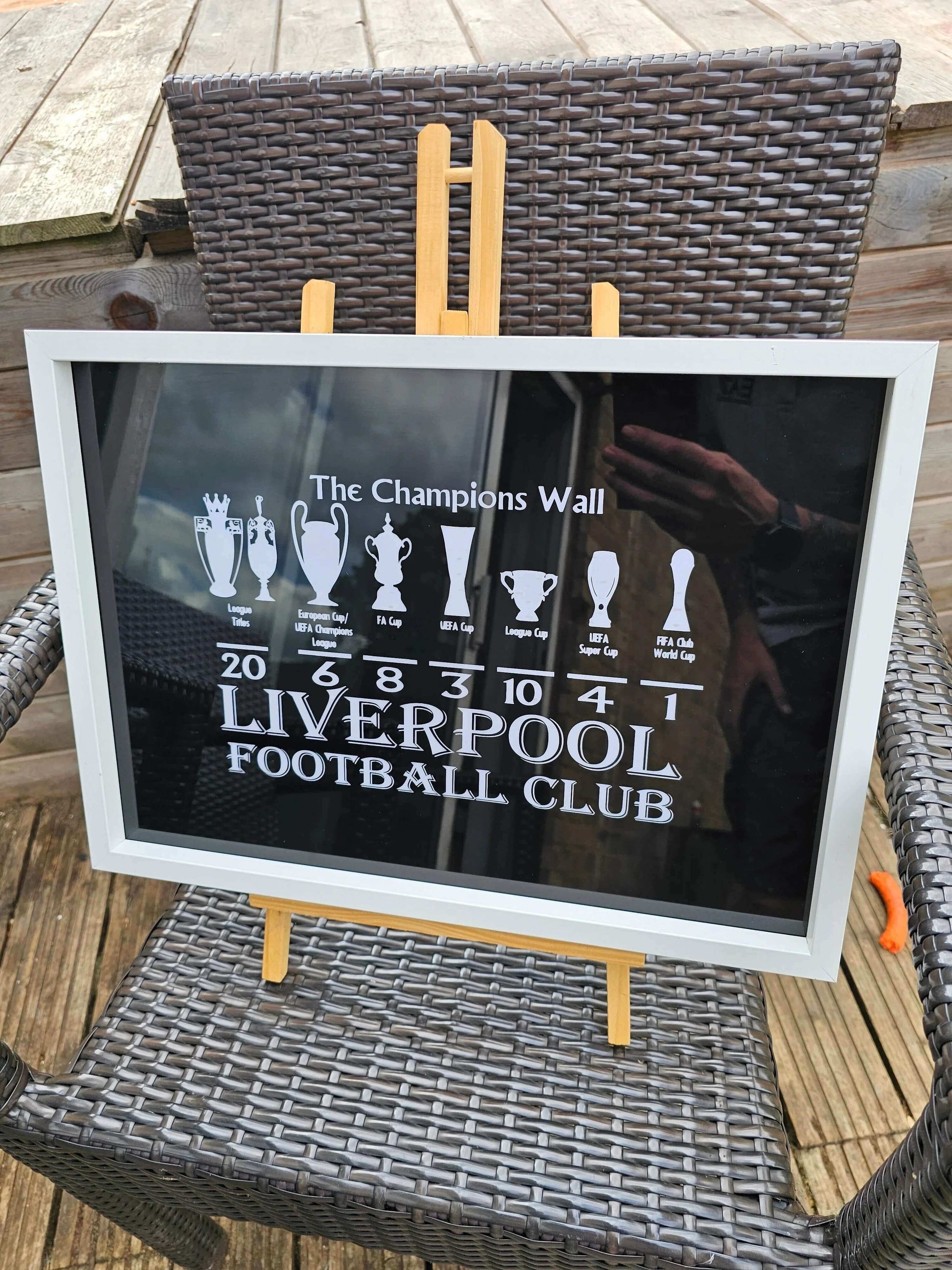 painted glass Liverpool FC Champions Wall Painted Glass picture frame