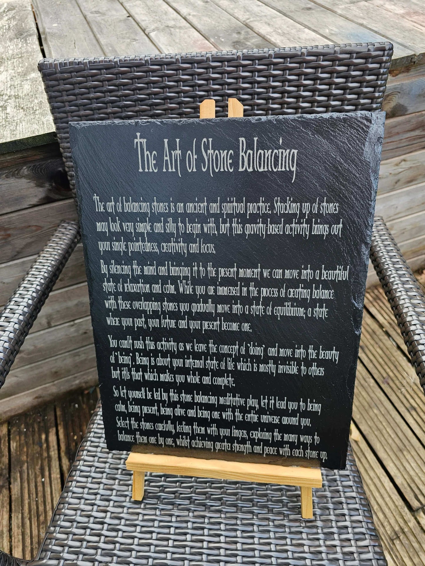 slate Eightfold Path of Living Buddhist Plaque | Universal Wisdom Wall