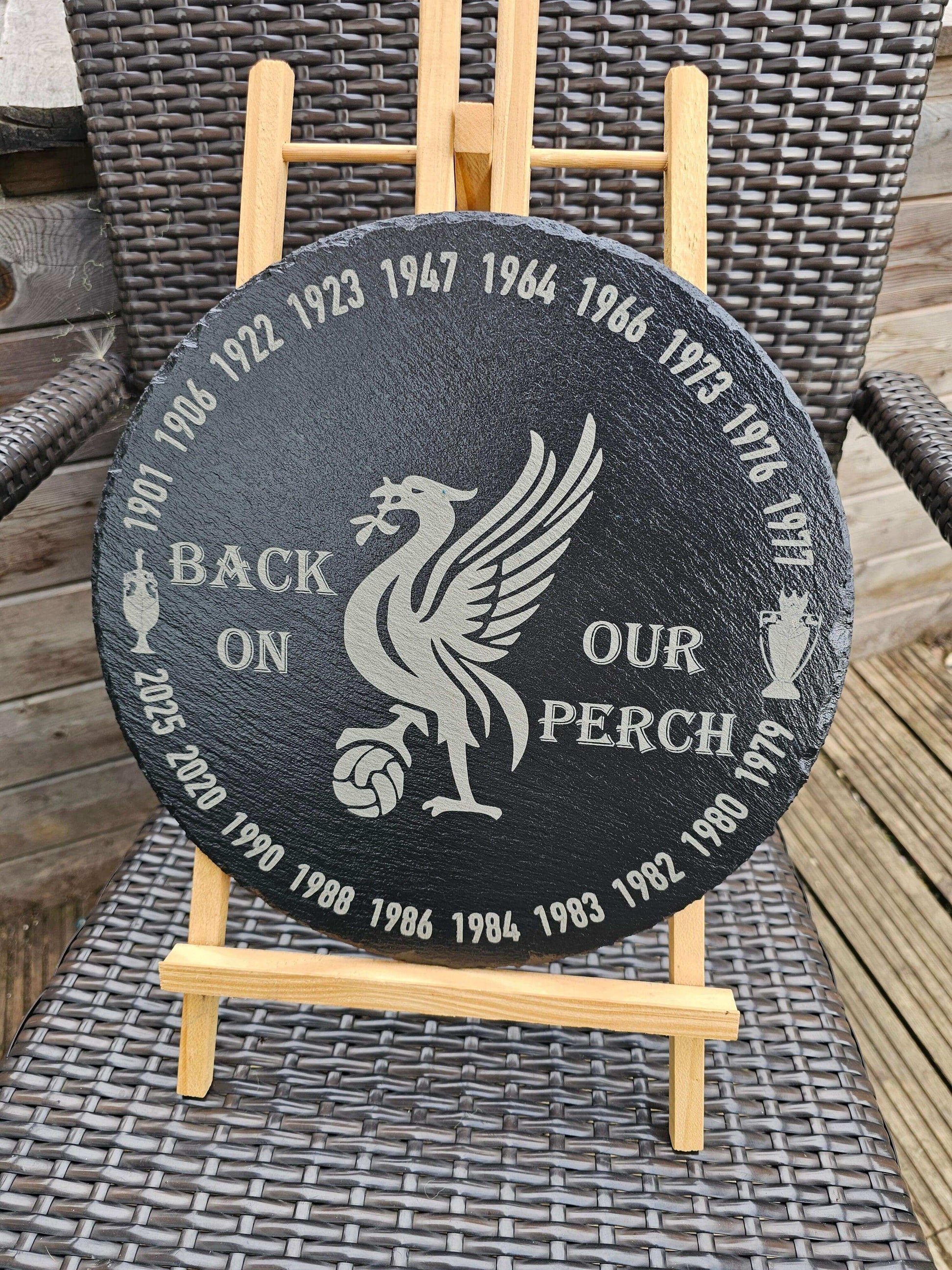 slate Engraved Liverpool FC Plaque – Championship Years | Round Slate