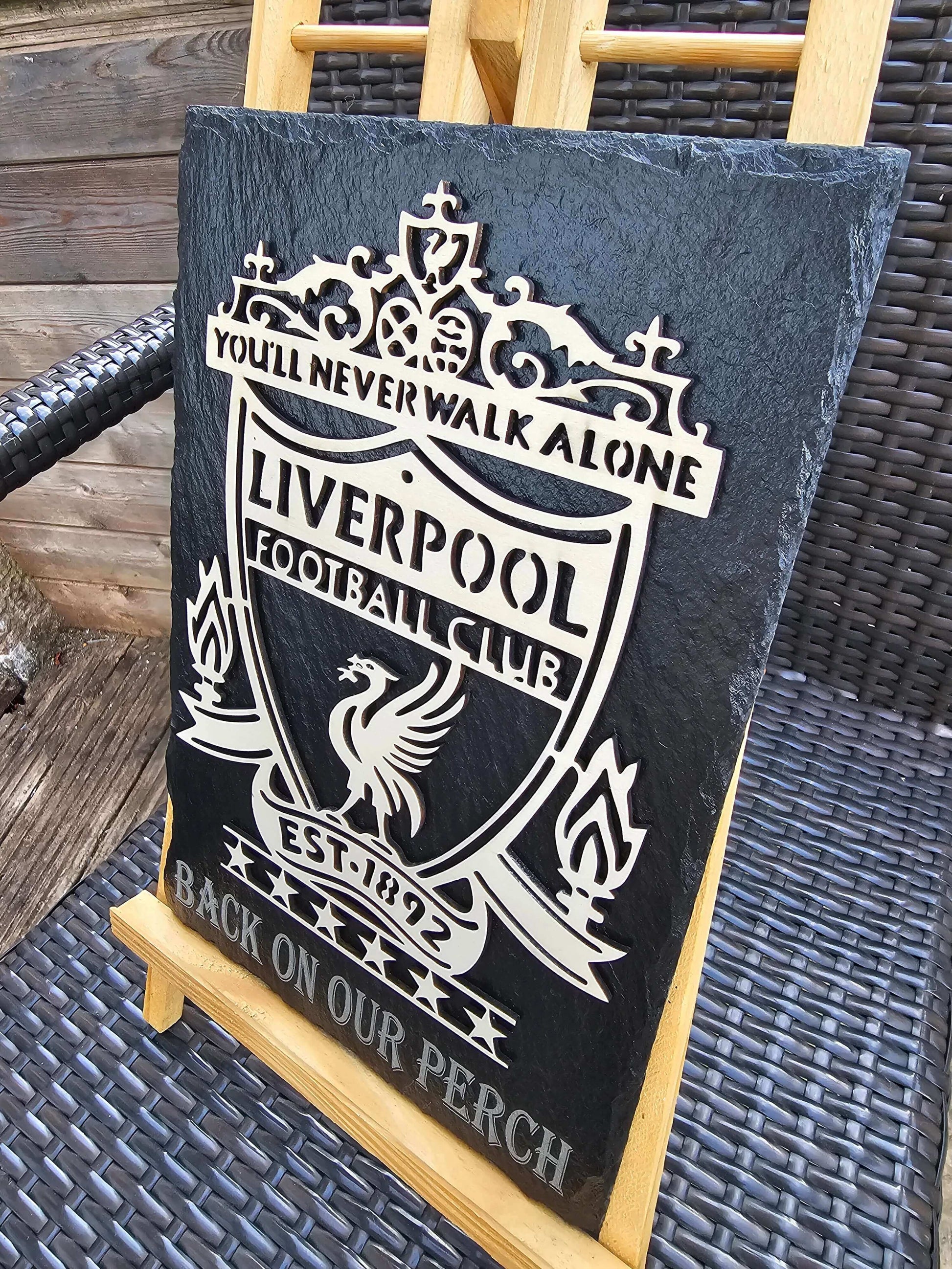 slate Liverpool FC 3D Crest Plaque – “Back On Our Perch” – 30cm x 20cm