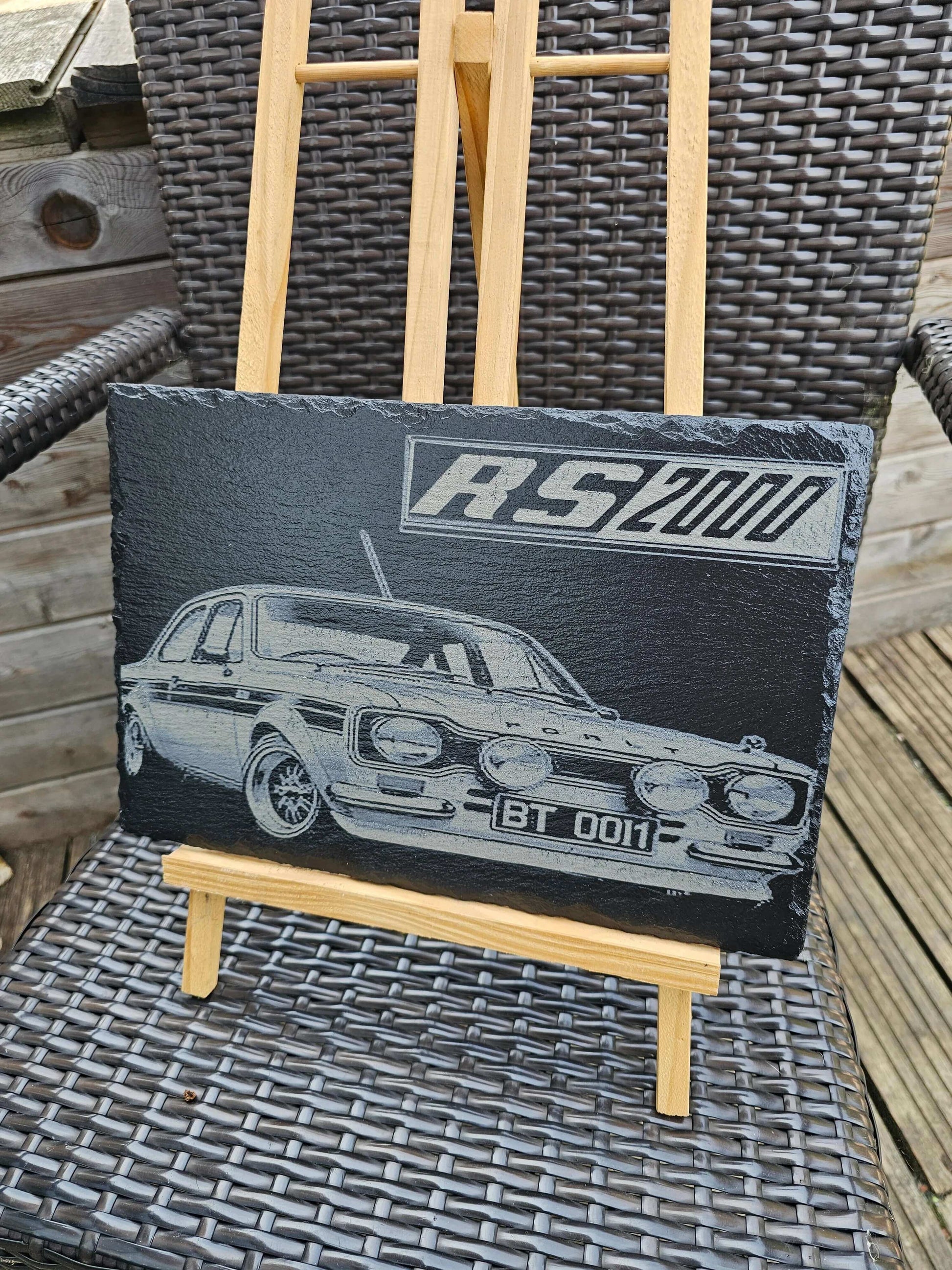 slate Ford Escort RS2000 Mk1 Laser Engraved Plaque – 30cm x 20cm –