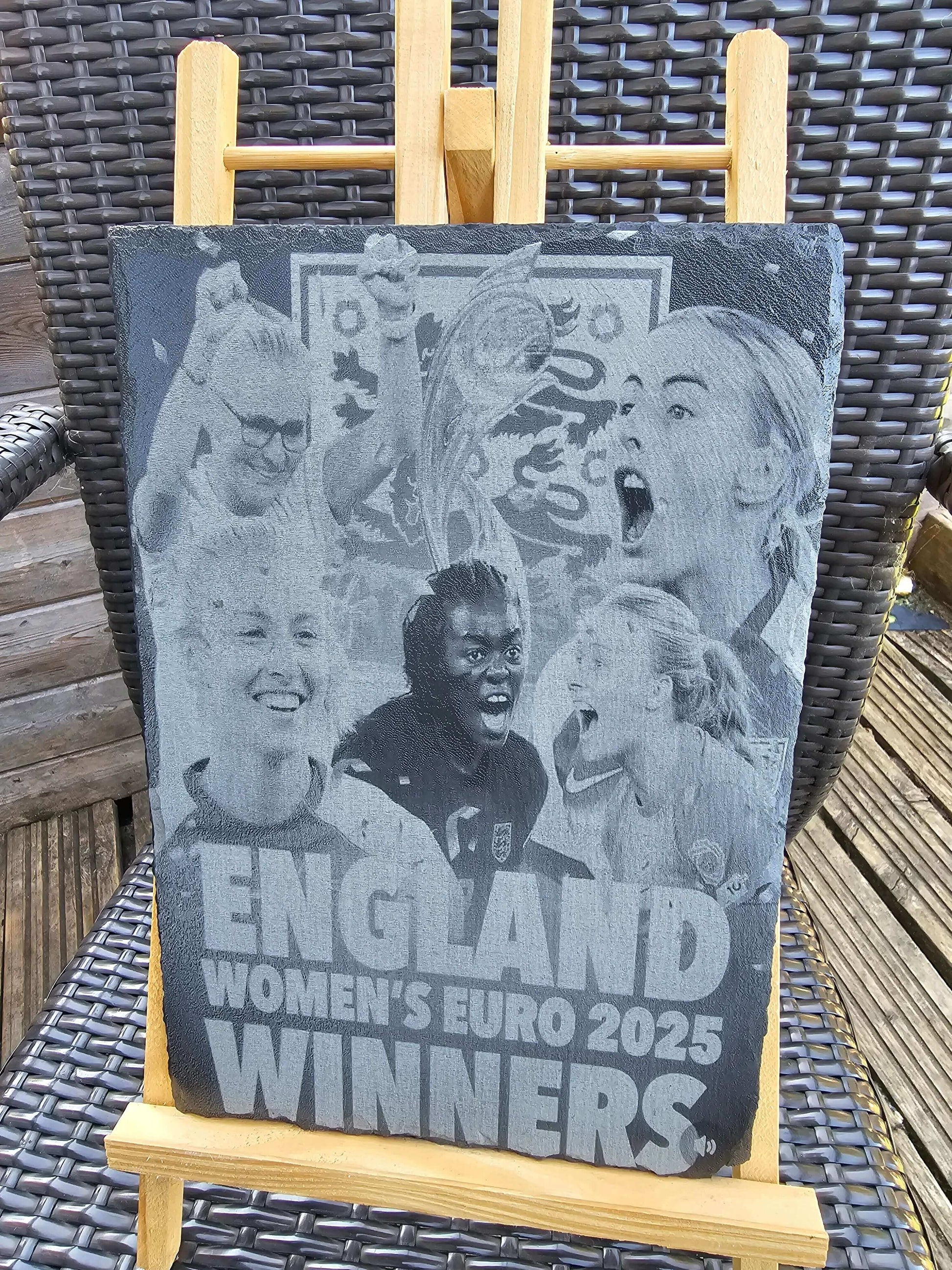 slate England Women’s Euro 2025 Winners Plaque | Laser Engraved
