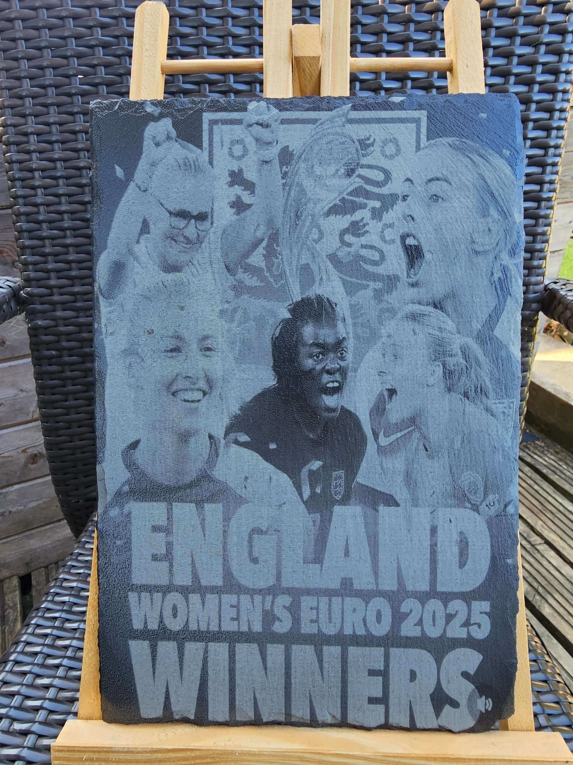 slate England Women’s Euro 2025 Winners Plaque | Laser Engraved