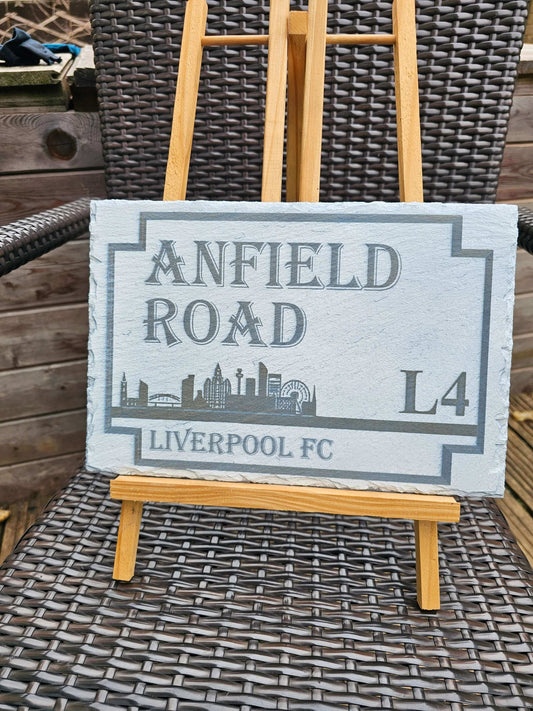slate Anfield Road Slate Plaque – Liverpool FC Street Sign Design
