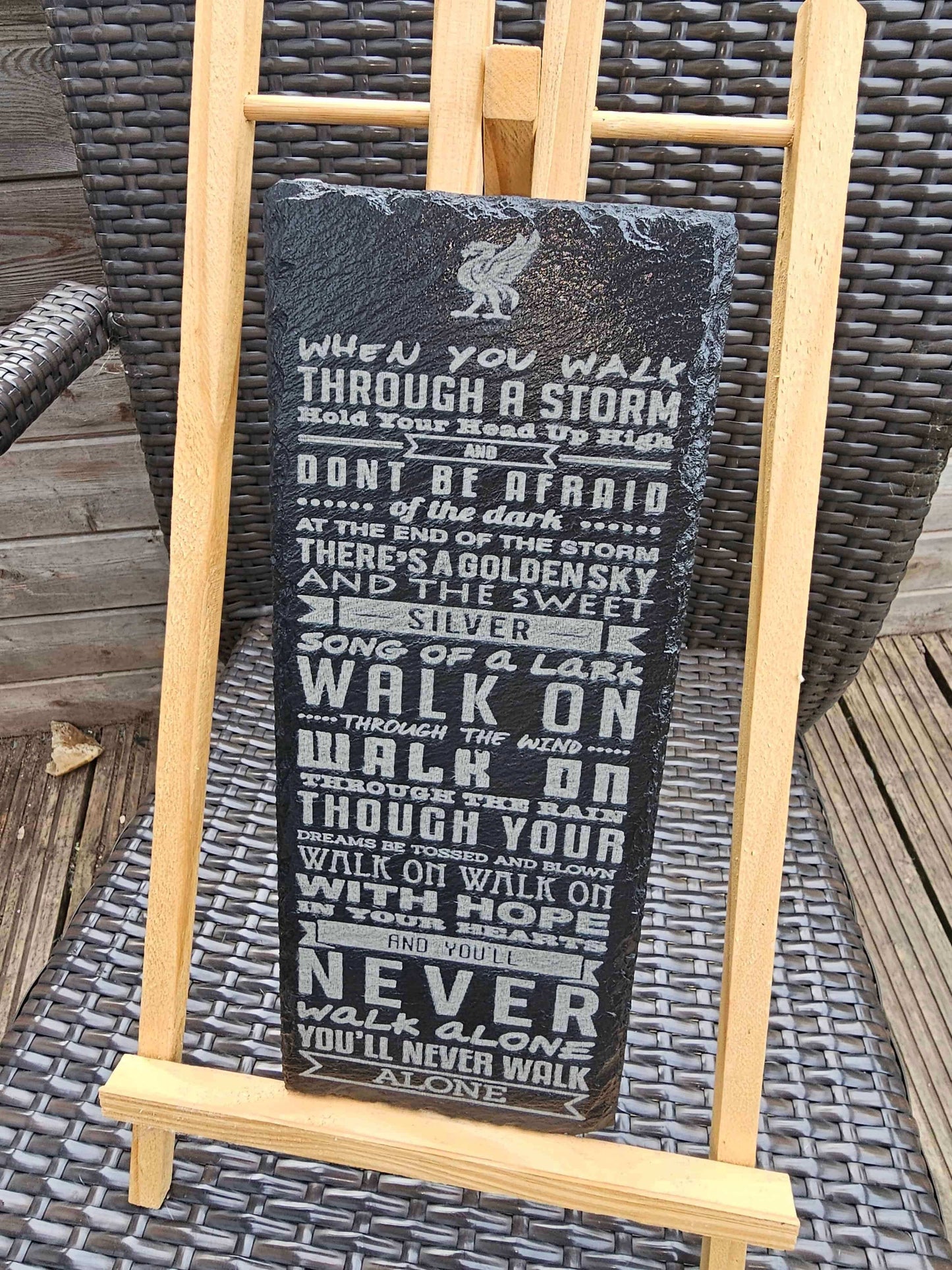 slate You’ll Never Walk Alone Lyrics Plaque | Liverpool FC Engraved