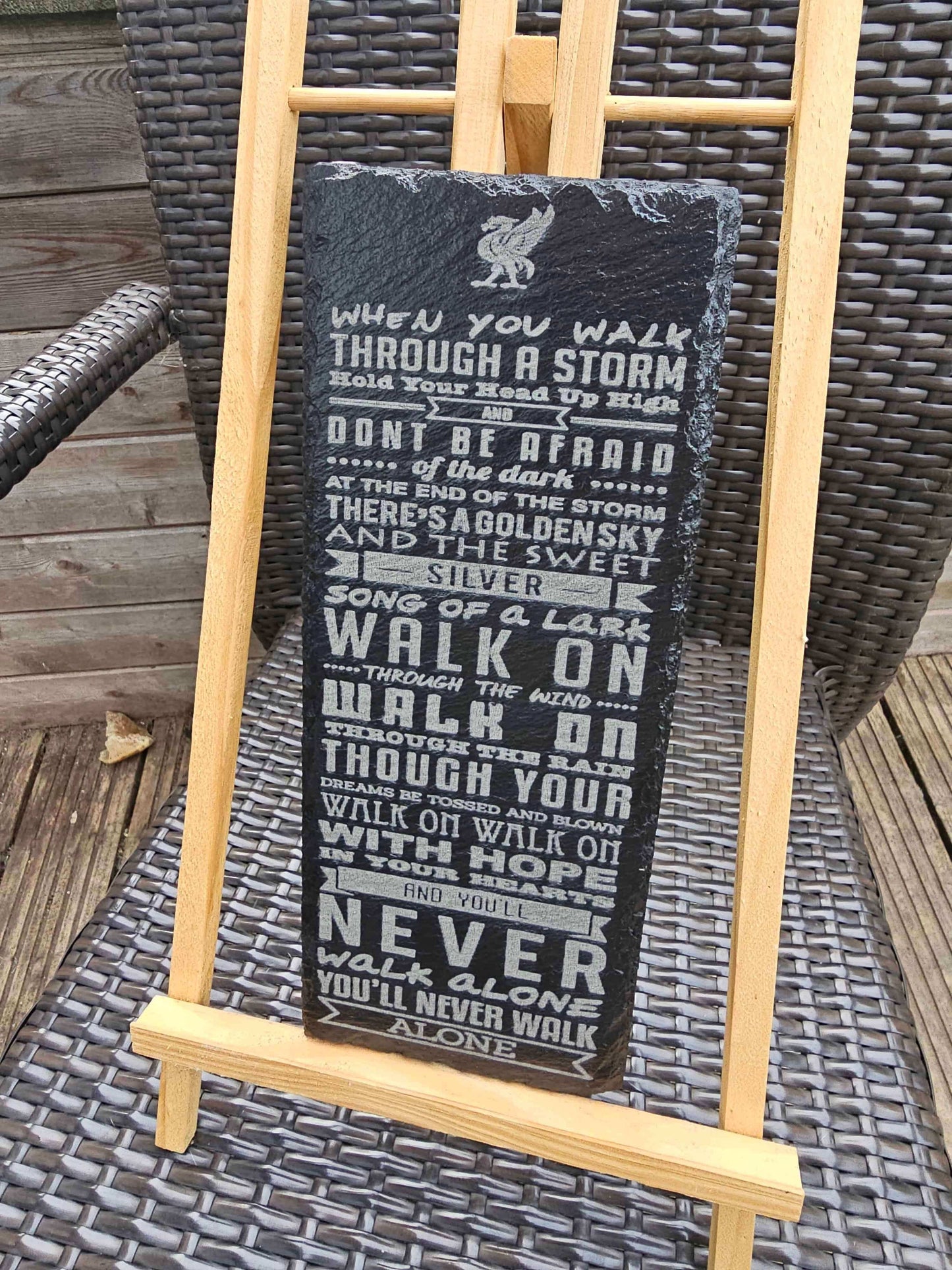 slate You’ll Never Walk Alone Lyrics Plaque | Liverpool FC Engraved