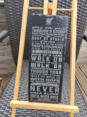 slate You’ll Never Walk Alone Lyrics Plaque | Liverpool FC Engraved