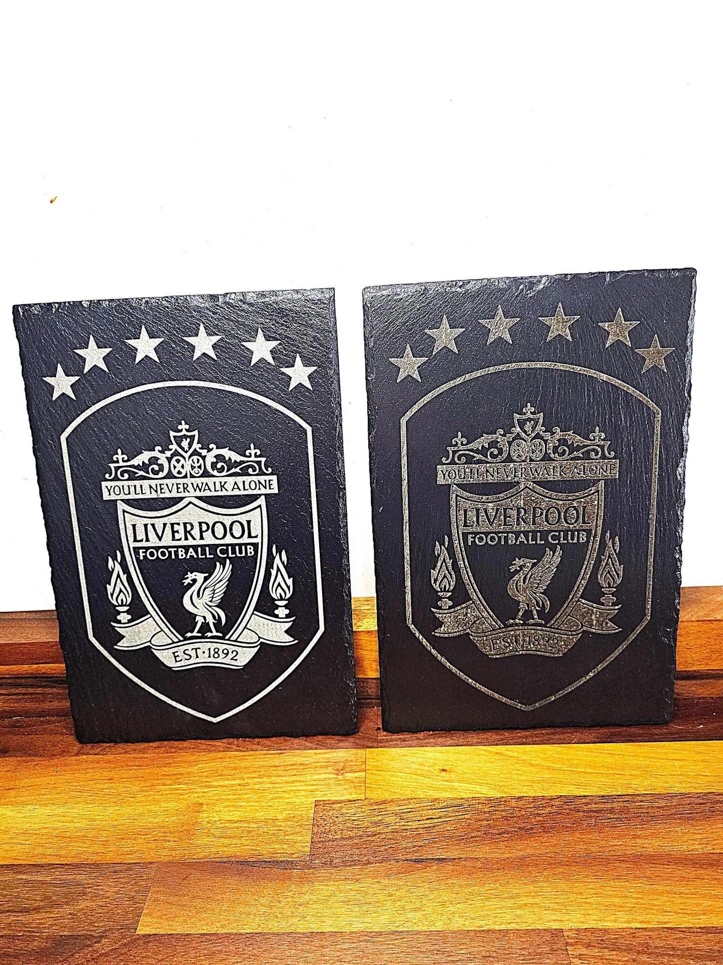 slate Liverpool FC 6 Stars Crest Plaque | 30cm x 20cm | Laser Engraved
