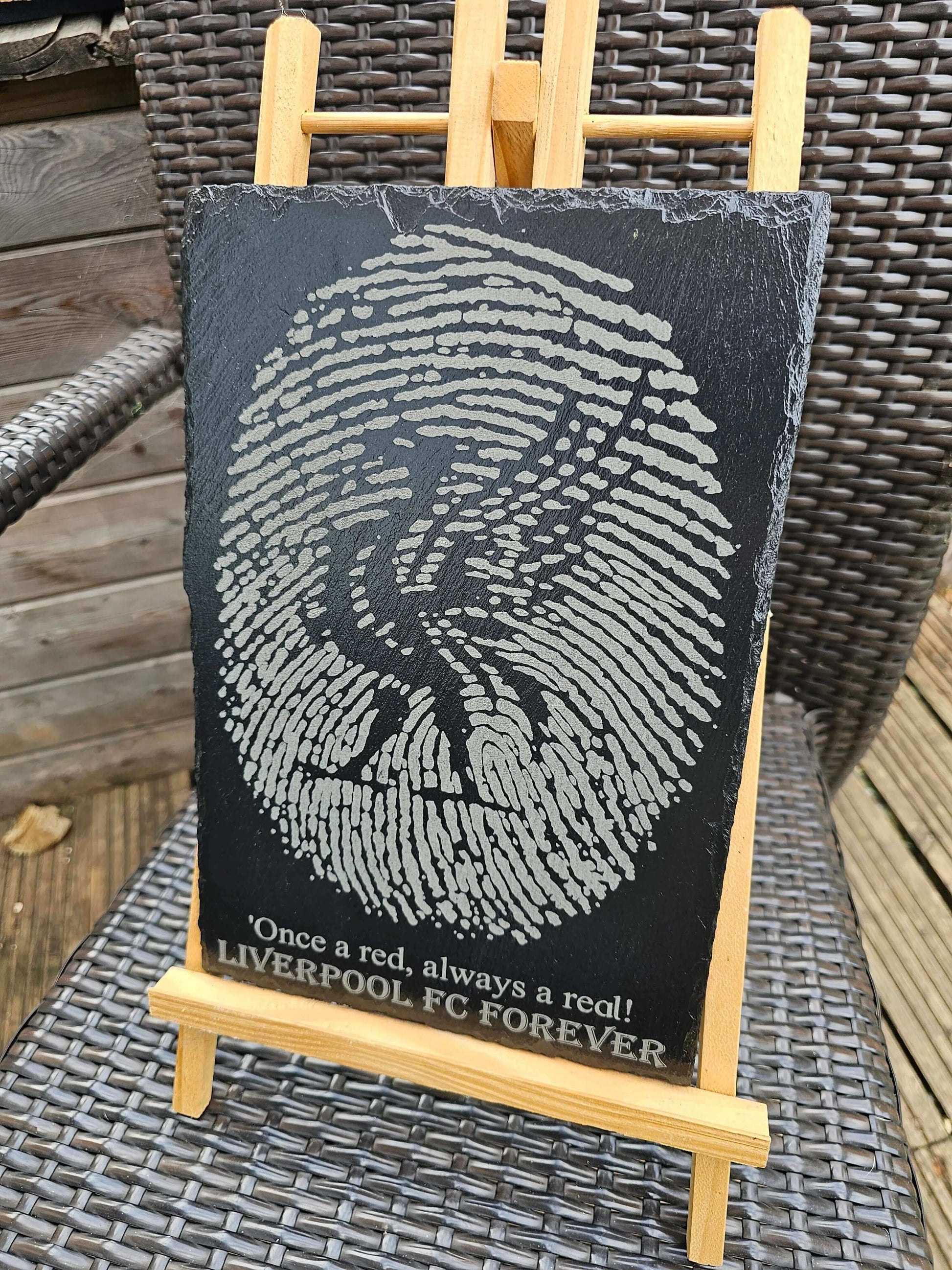 slate Liverpool FC Fingerprint Slate Plaque "Once a Red, Always a Red"