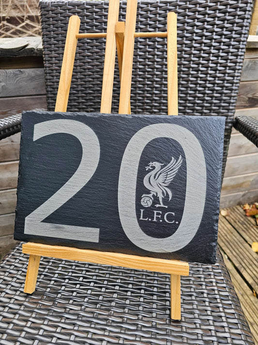 slate Liverpool FC– 30cm x 20cm – LFC Liverbird Engraved Wall Sign
