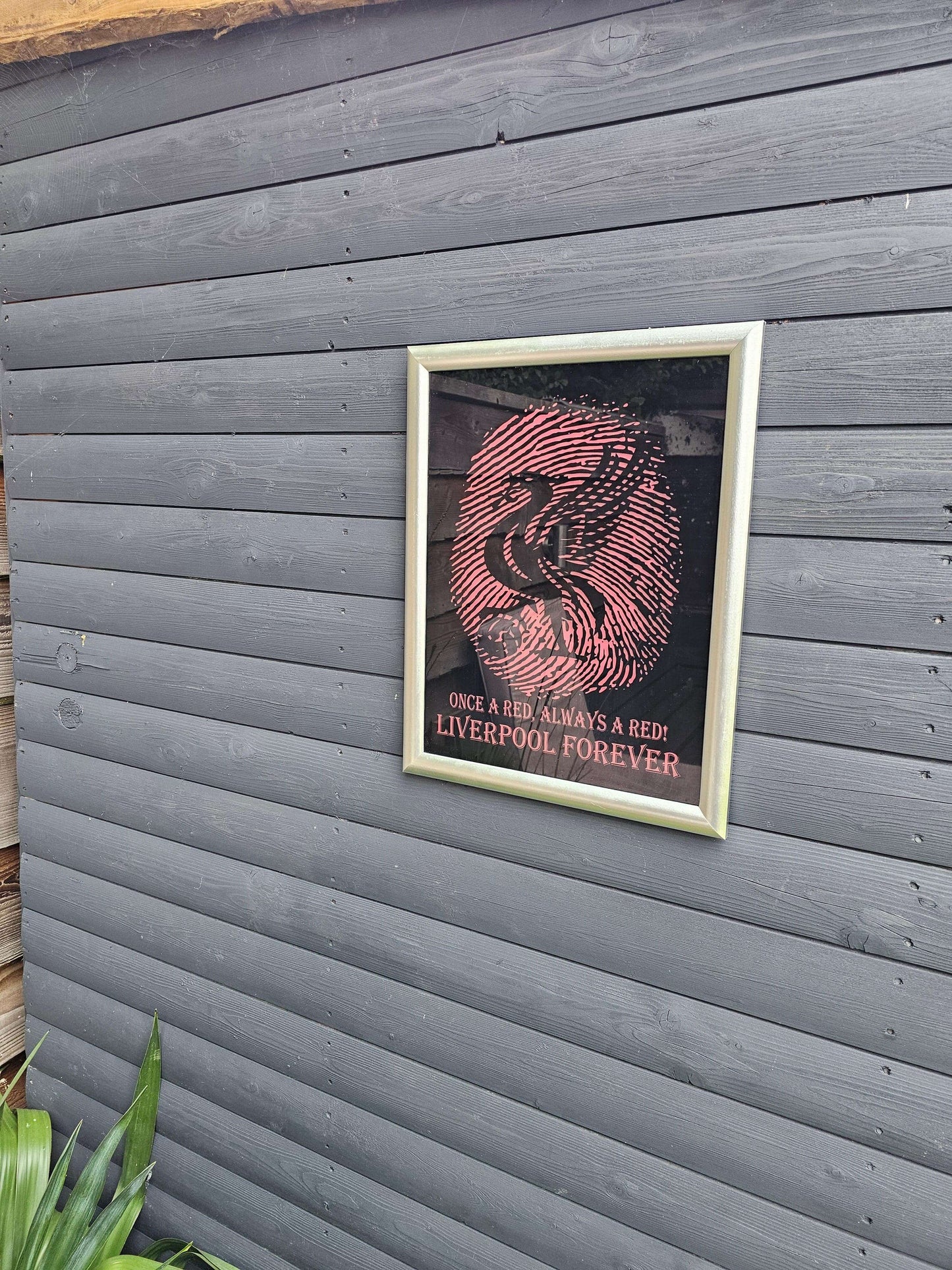Painted Glass 45cm x 35cm Liverpool Fingerprint Framed –