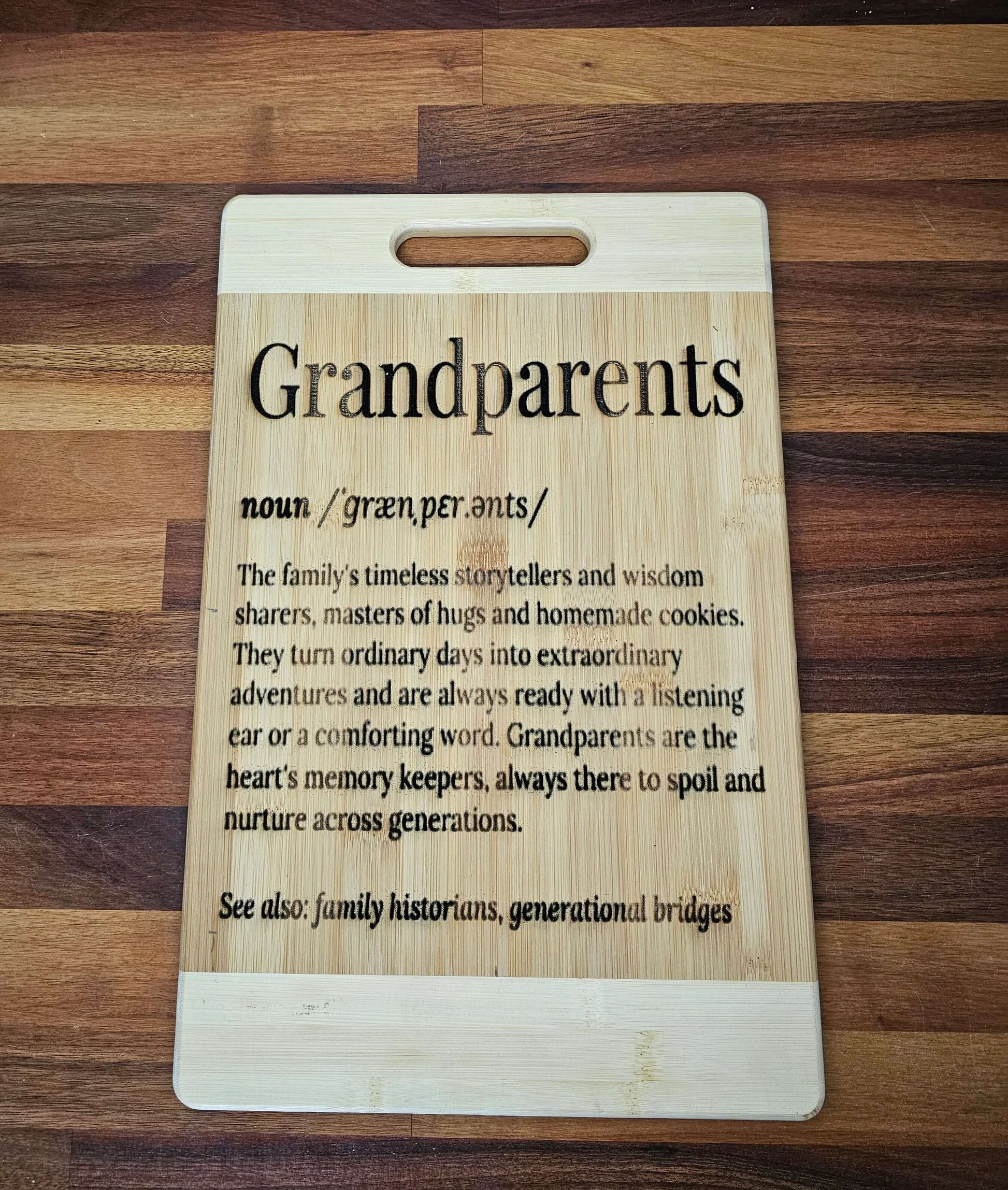Chopping Board – Engraved Grandparents Bamboo Gift