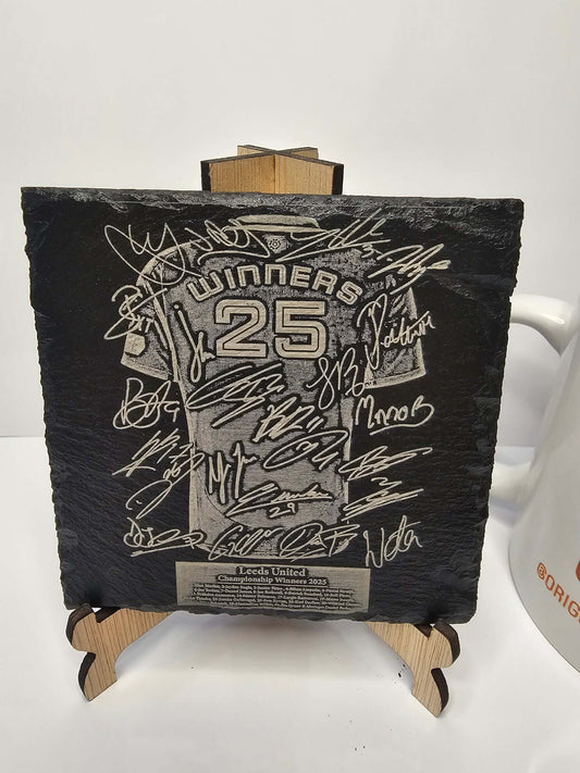 slate Leeds United 2025 Championship Winners Coasters