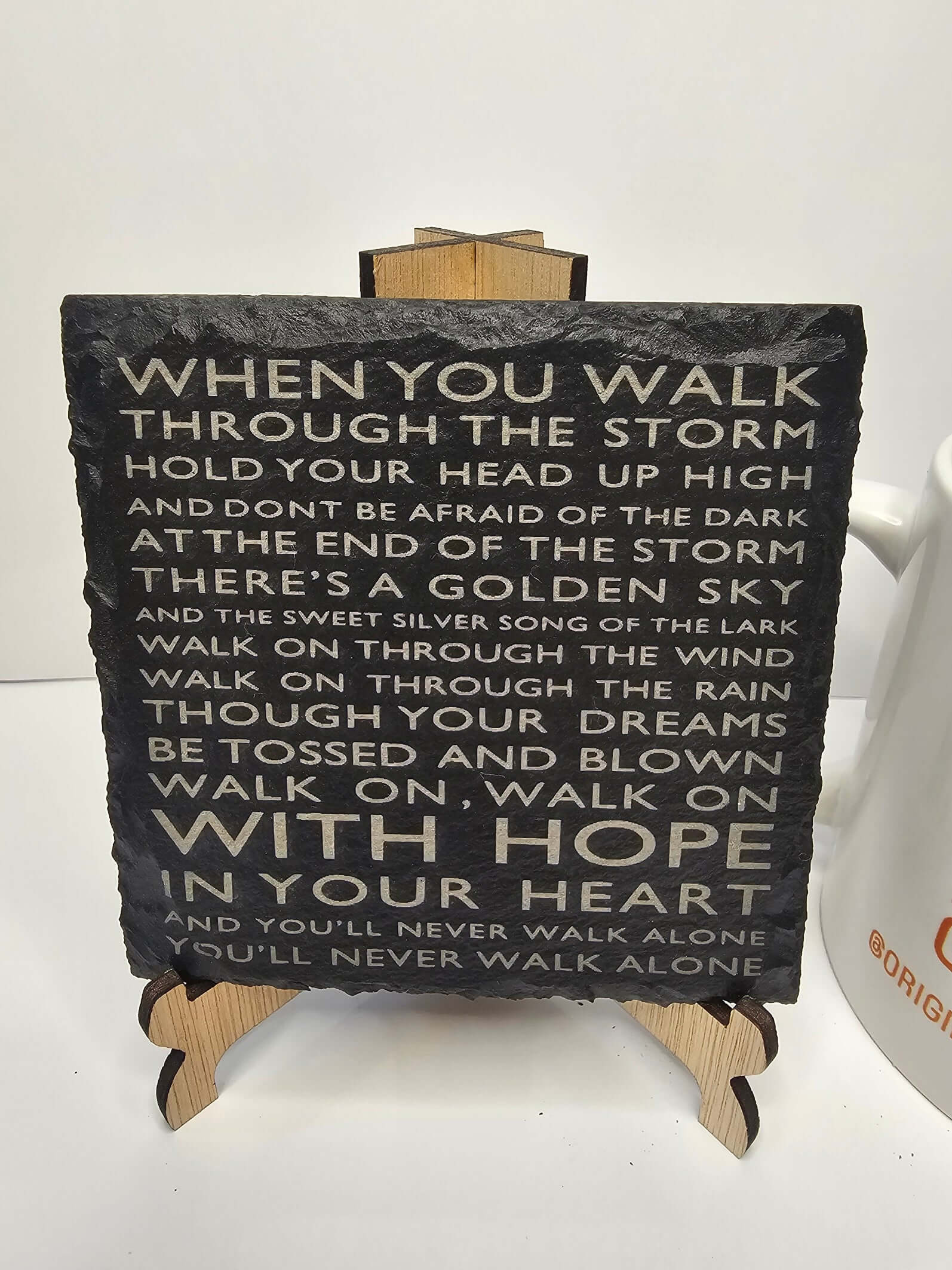 slate “You’ll Never Walk Alone” Coasters – Laser Engraved Song