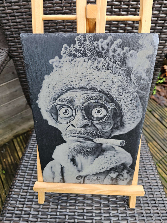 Slate Plaque Smoking Character Cartoon Art – Laser Engraved (30×20cm)
