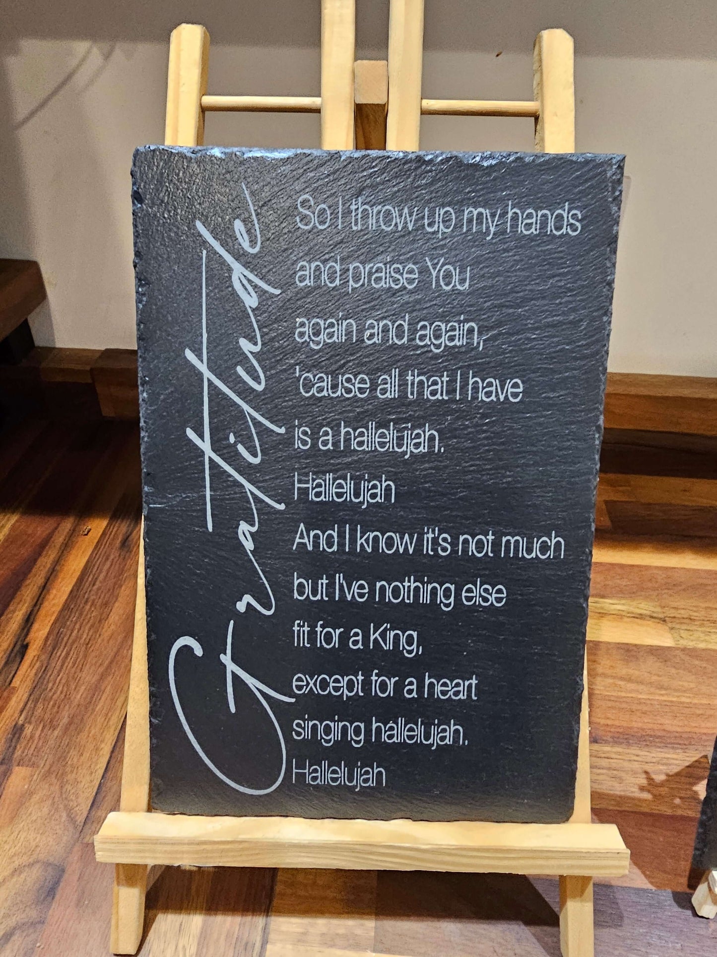 Slate Plaque “Gratitude” Engraved – Handmade UK 30cmx20cm