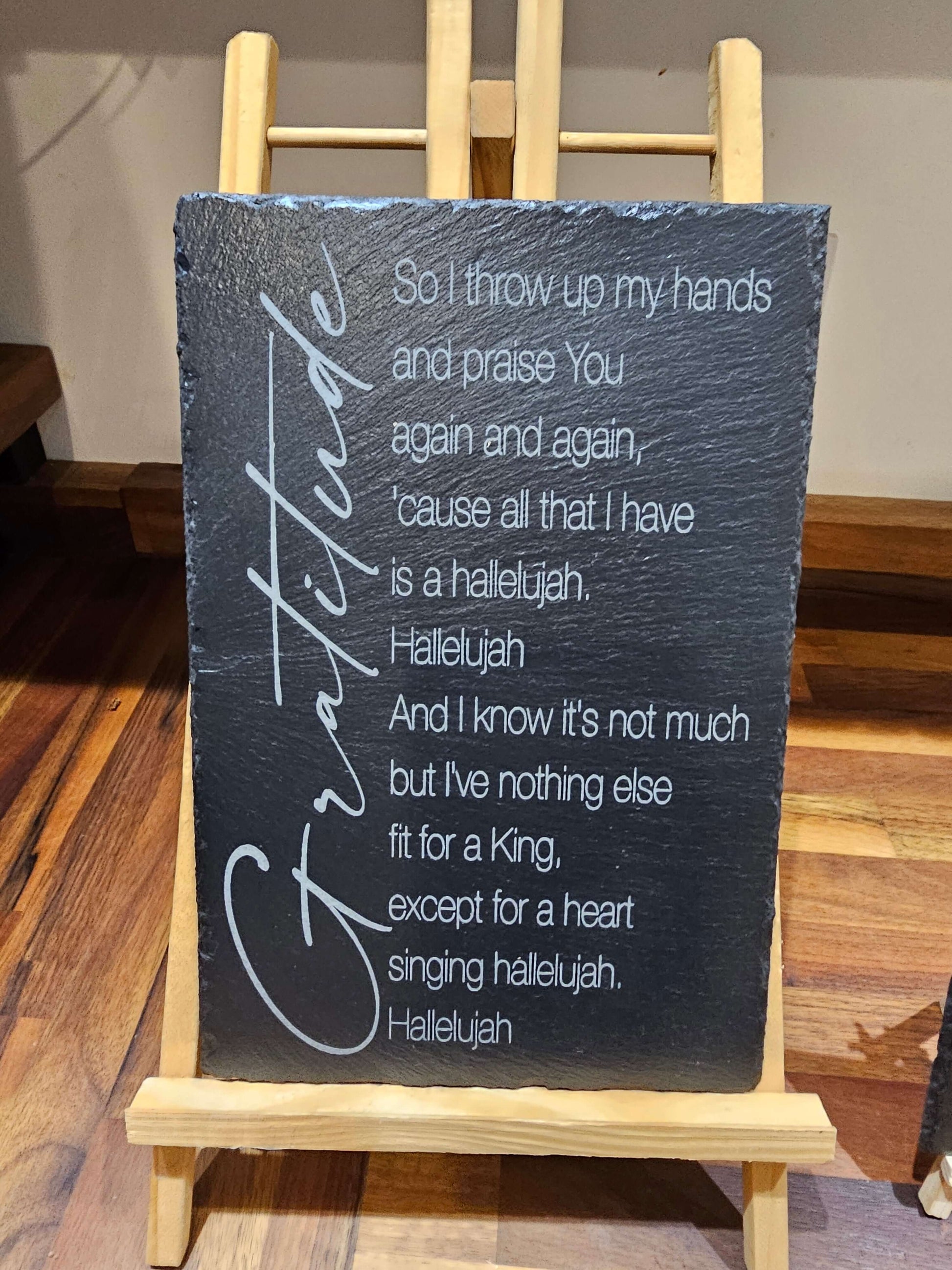 Slate Plaque “Gratitude” Engraved – Handmade UK 30cmx20cm