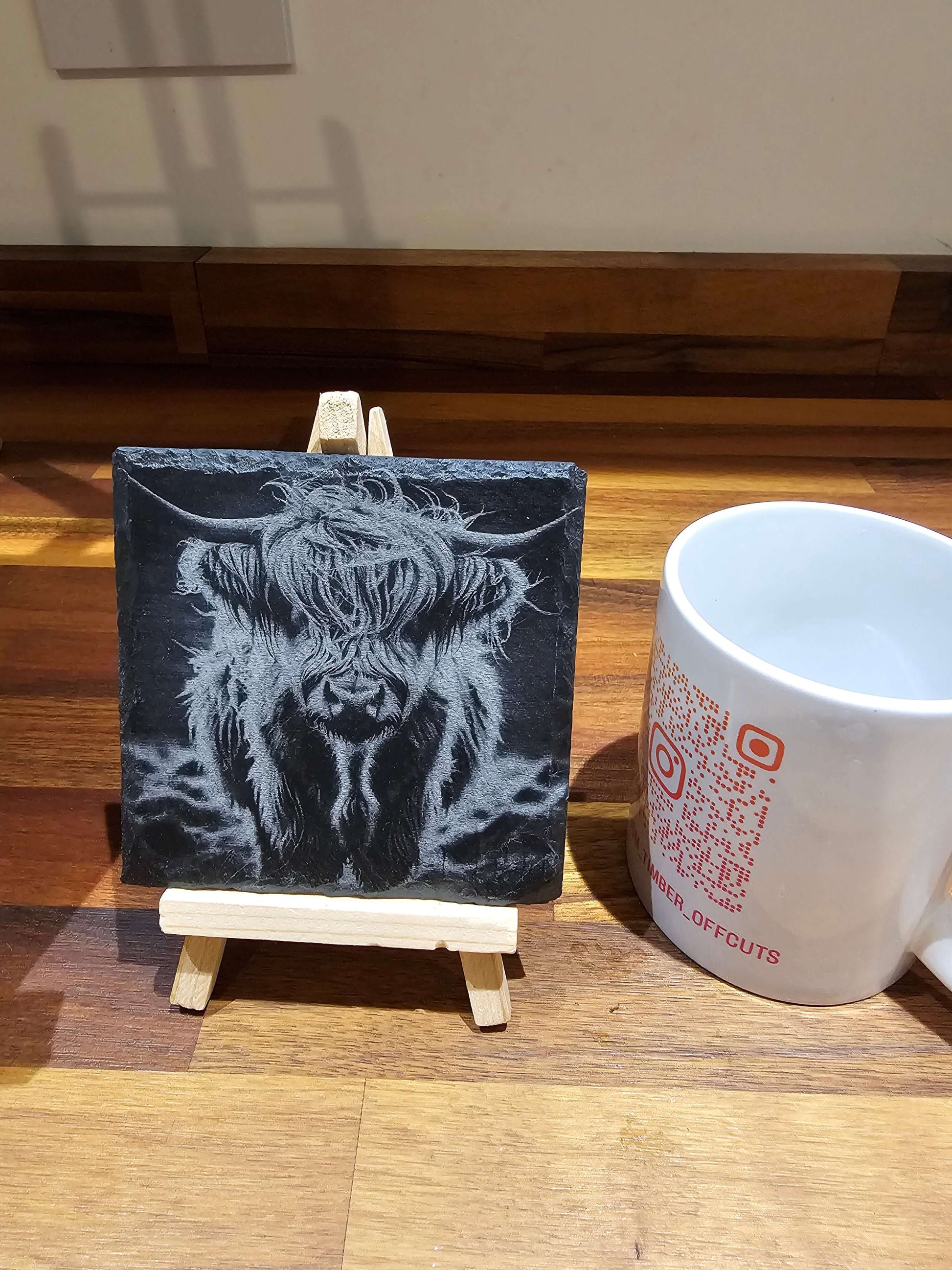 Slate Coasters Mix & Match 10cm – Highland Cow