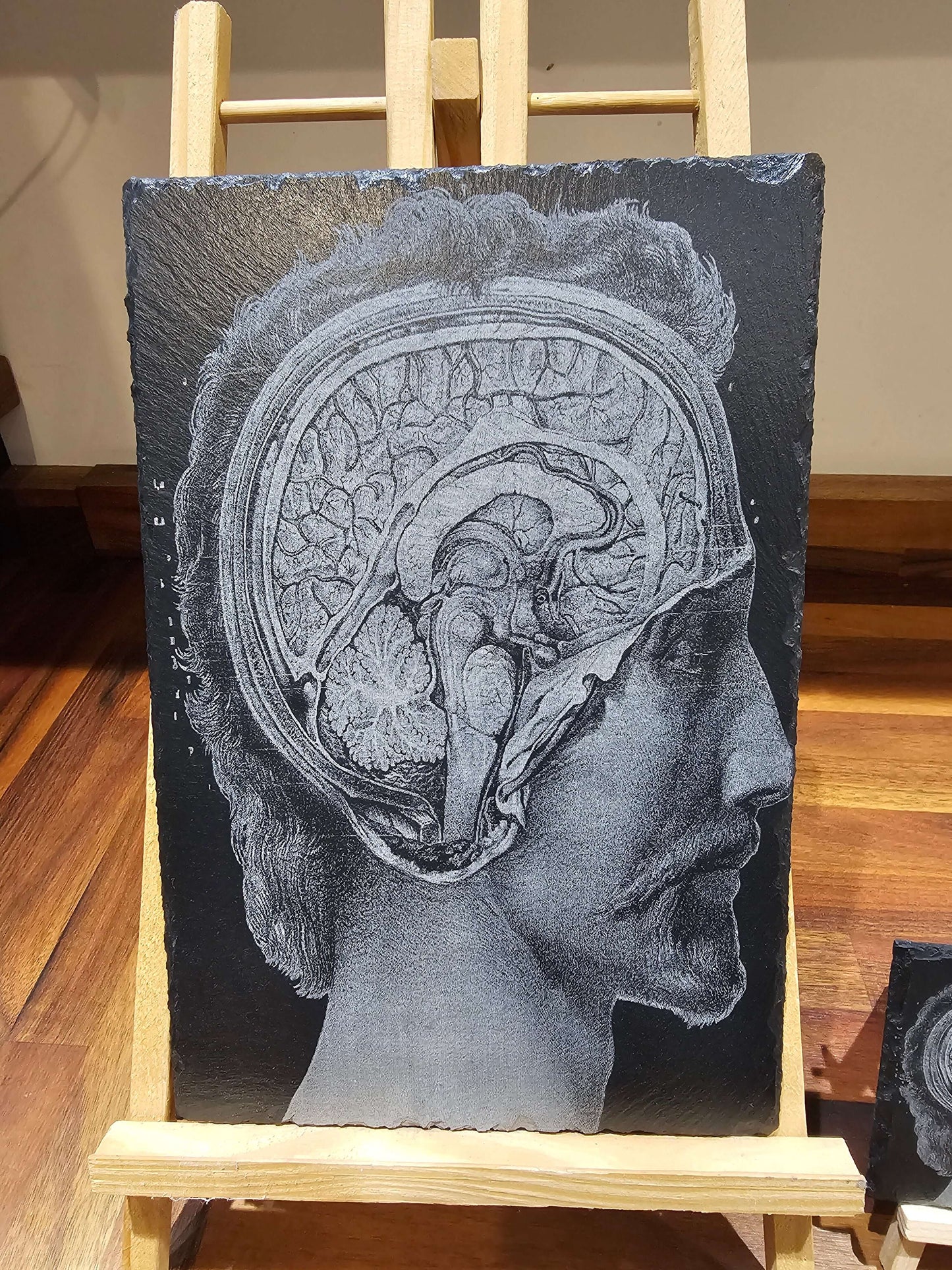 Slate Plaque Anatomical Brain Laser Engraved Wall Art – 30cm x 20cm
