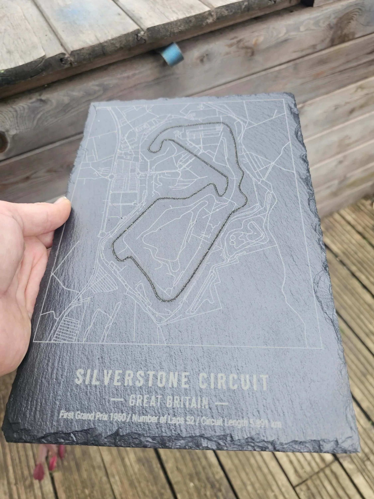 slate Silverstone Circuit Laser Engraved Slate Plaque – F1 Track