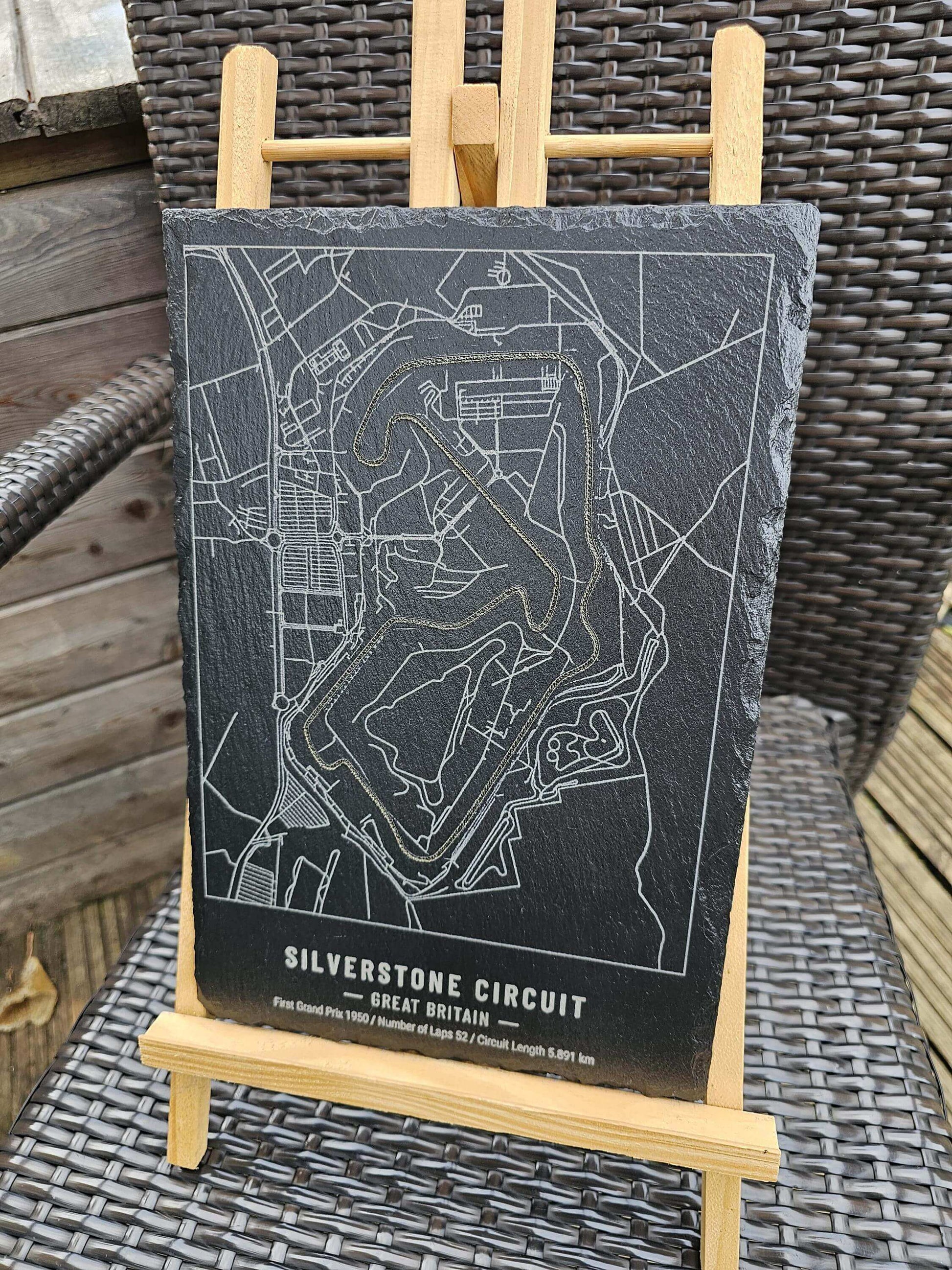 slate Silverstone Circuit Laser Engraved Slate Plaque – F1 Track