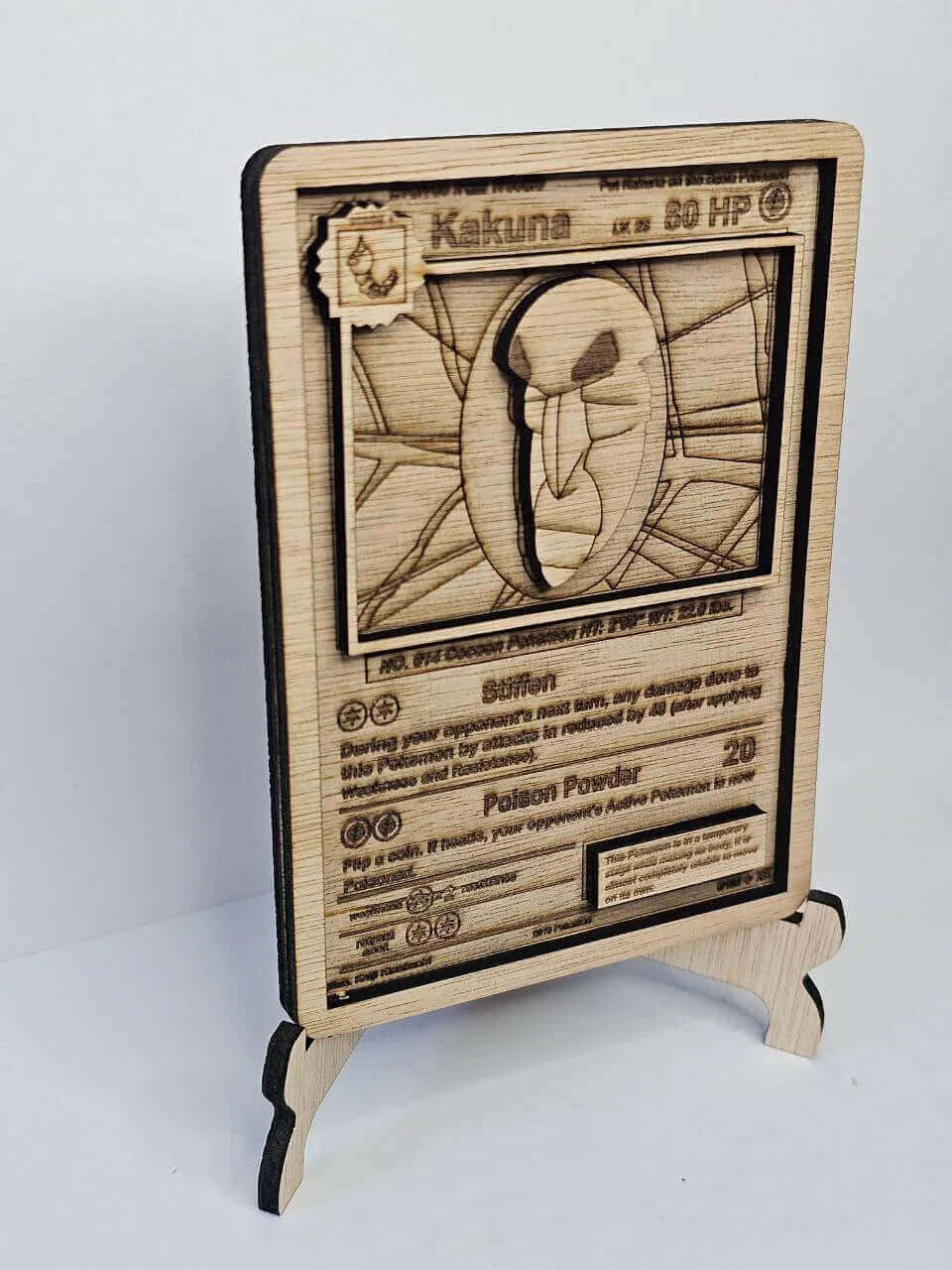 Kakuna 3D Wooden Pokémon Card | Laser Engraved Display Plaque |
