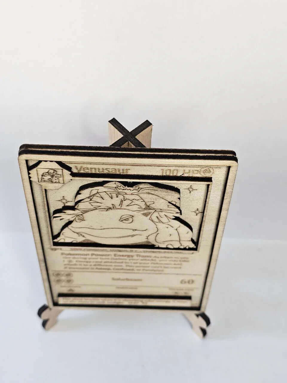Venusaur 3D Wooden Pokémon Card | Laser Engraved Display Plaque