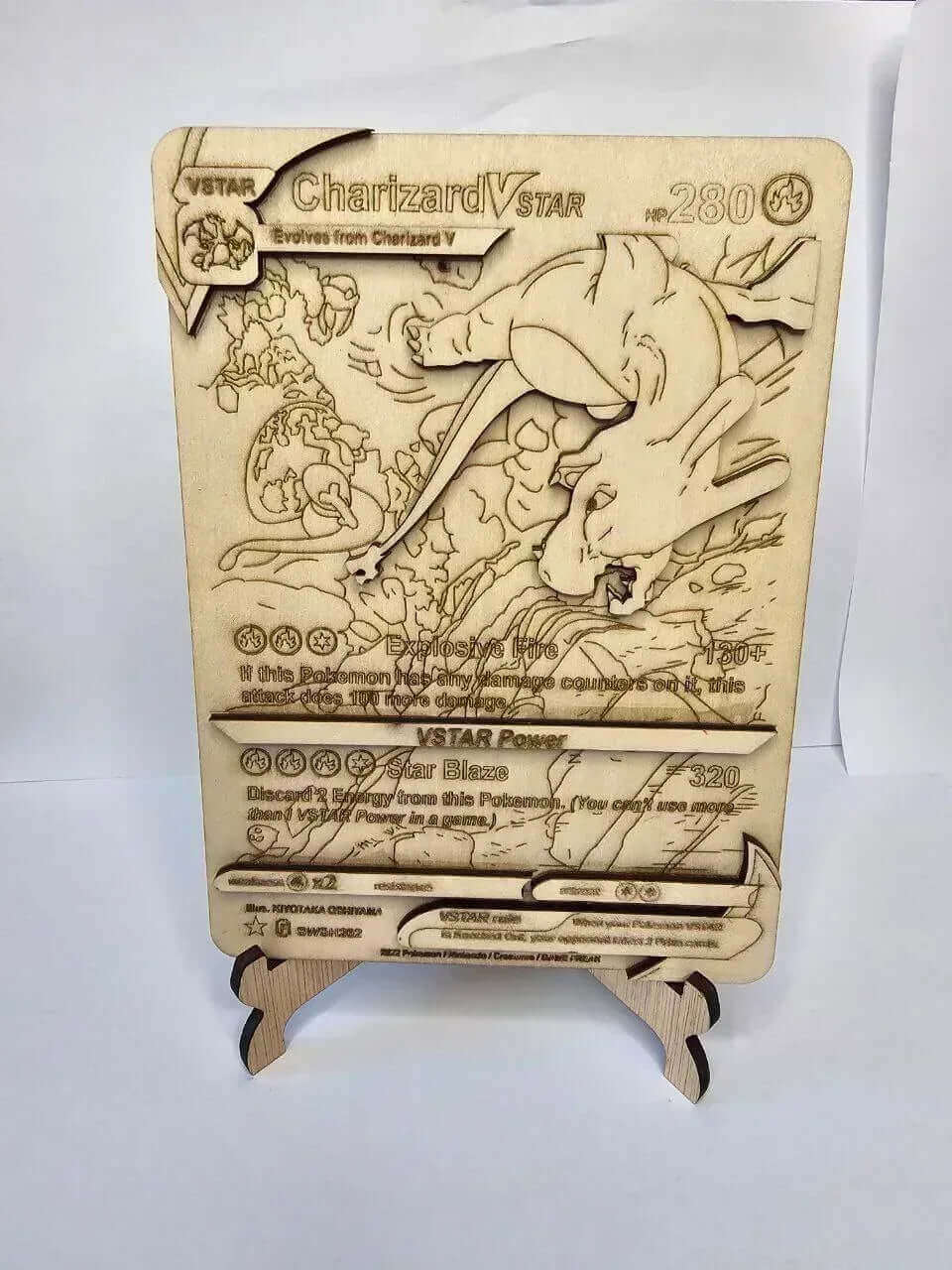 Charizard VSTAR 3D Wooden Pokémon Card | Laser Engraved Collectible