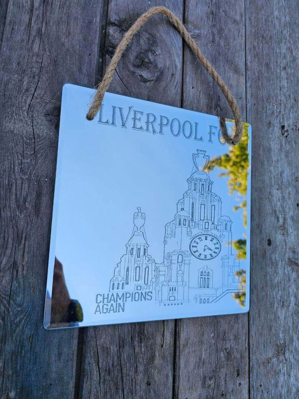 mirror Liverpool FC Engraved Mirror | 25cm x 25cm Hanging