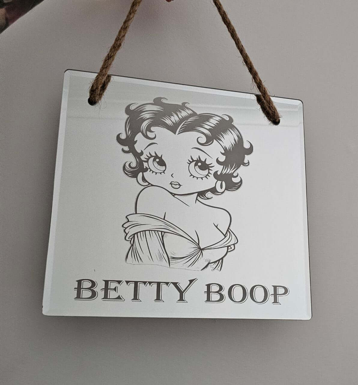 mirror Betty Boop Fan Art Engraved Mirror – 250mm x 250mm