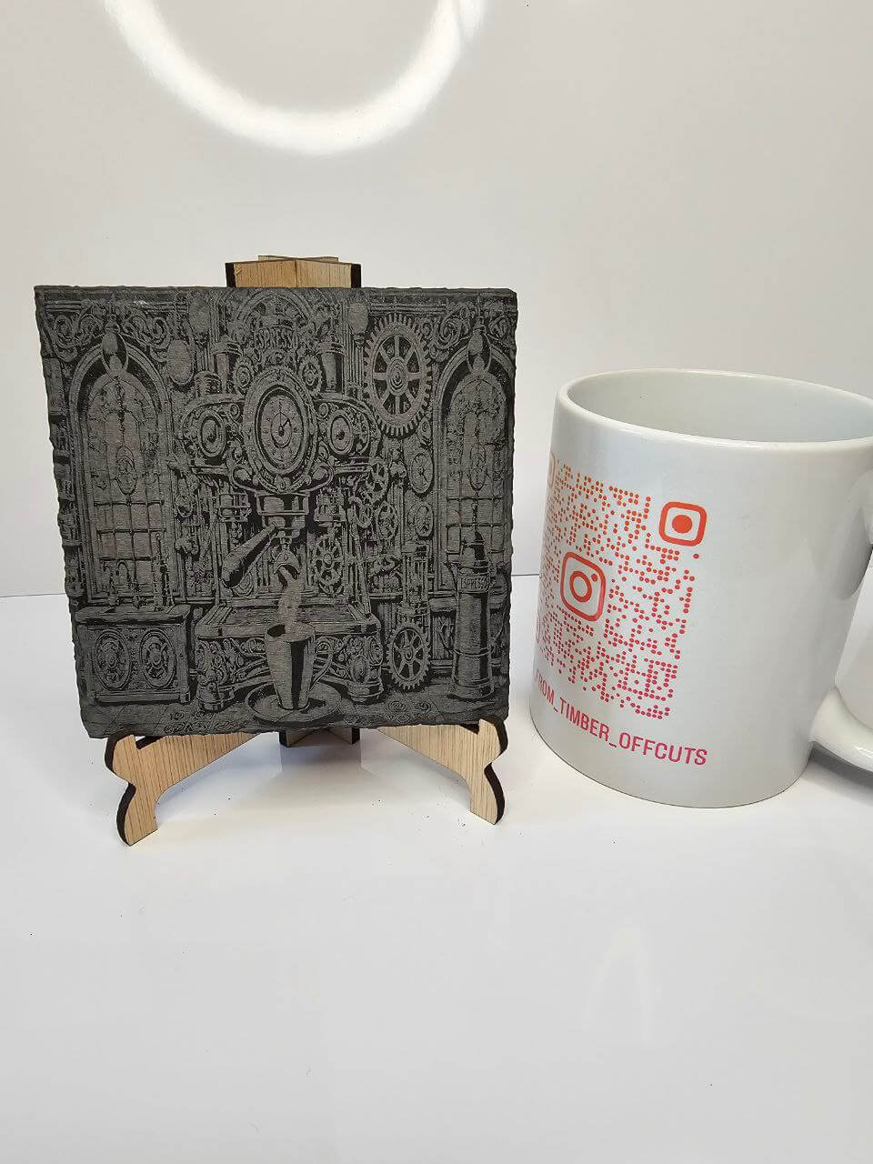 Slate Steampunk Espresso Machine Engraved Slate Coasters | Handmade