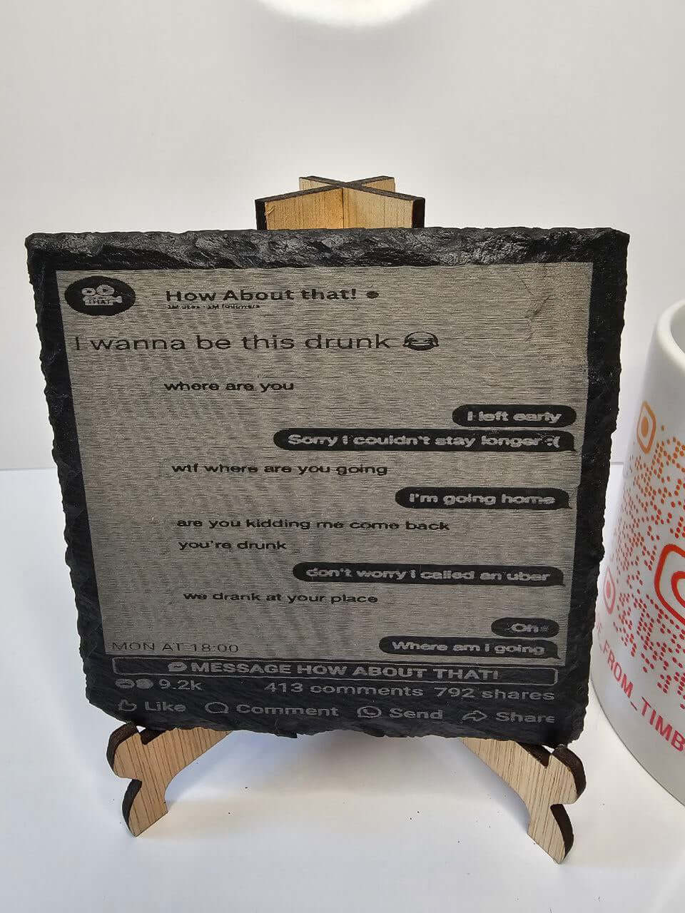 Slate “I Wanna Be This Drunk” Engraved Slate Coasters | Funny Text