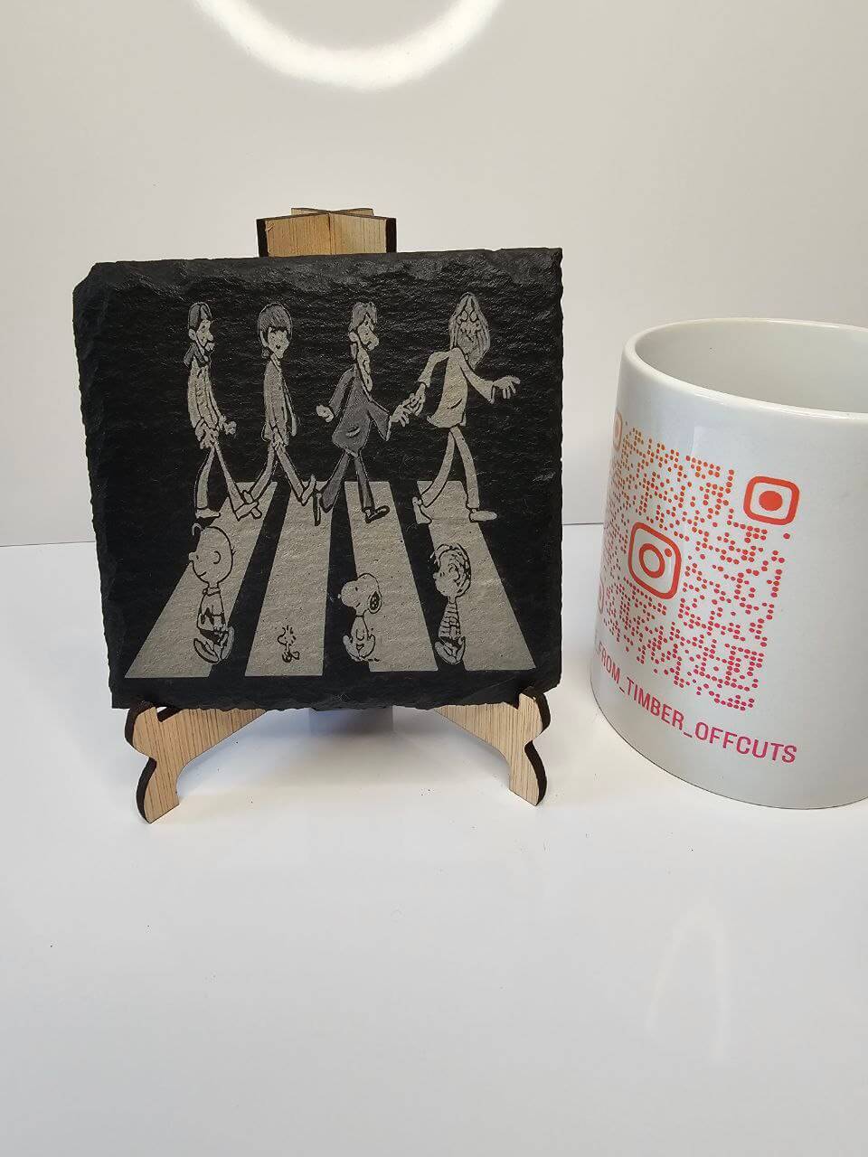 Slate Abbey Road Cartoon Engraved Slate Coasters | Handmade